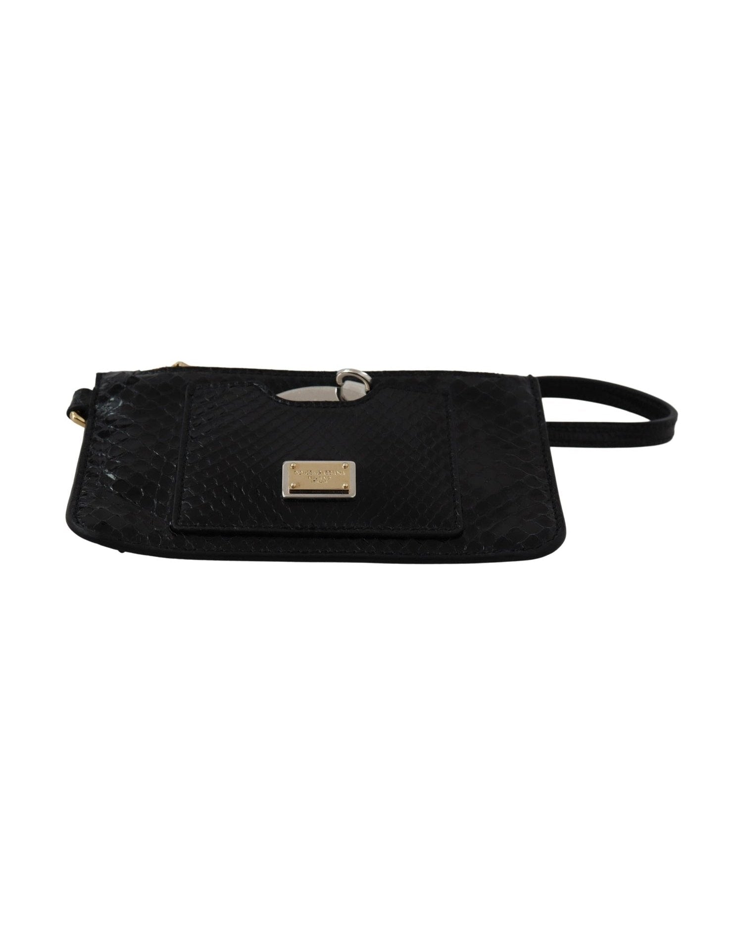 Dolce & Gabbana Leather Elegant Python Pattern Wristlet Wallet Wrist Bags