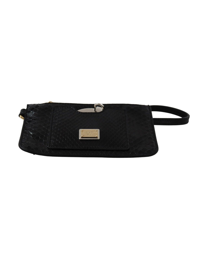 Dolce & Gabbana Leather Elegant Python Pattern Wristlet Wallet Wrist Bags
