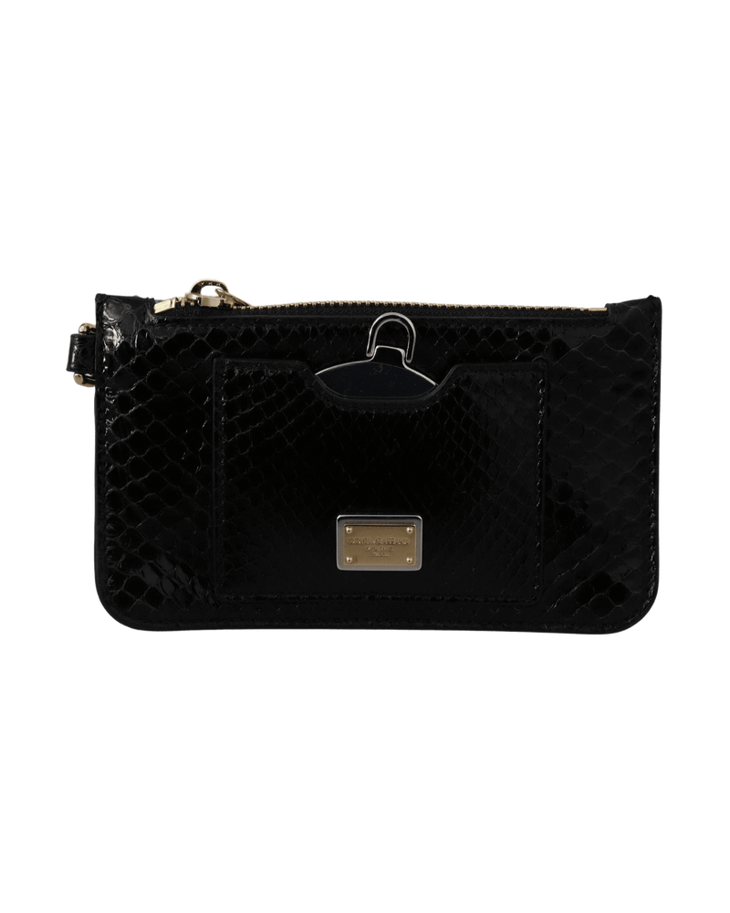 Dolce & Gabbana Leather Elegant Python Pattern Wristlet Wallet Glam Steals