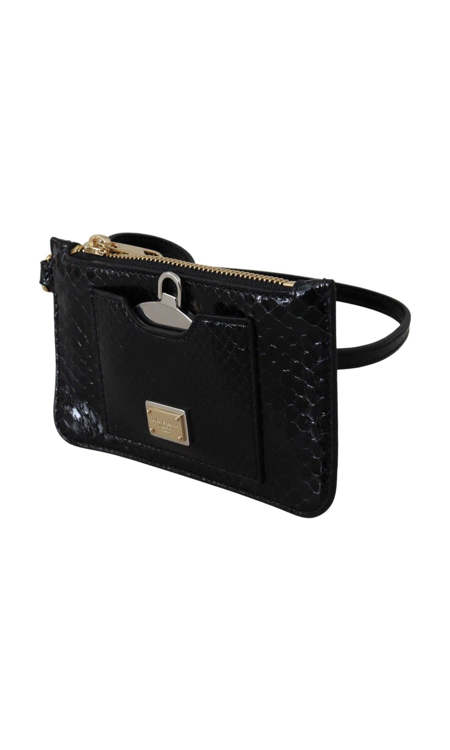 Dolce & Gabbana Leather Elegant Python Pattern Wristlet Wallet Glam Steals