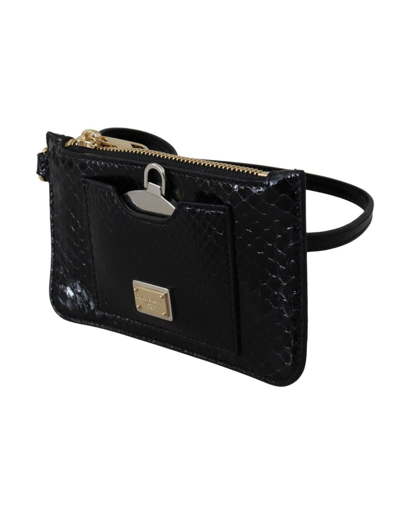 Dolce & Gabbana Leather Elegant Python Pattern Wristlet Wallet Glam Steals