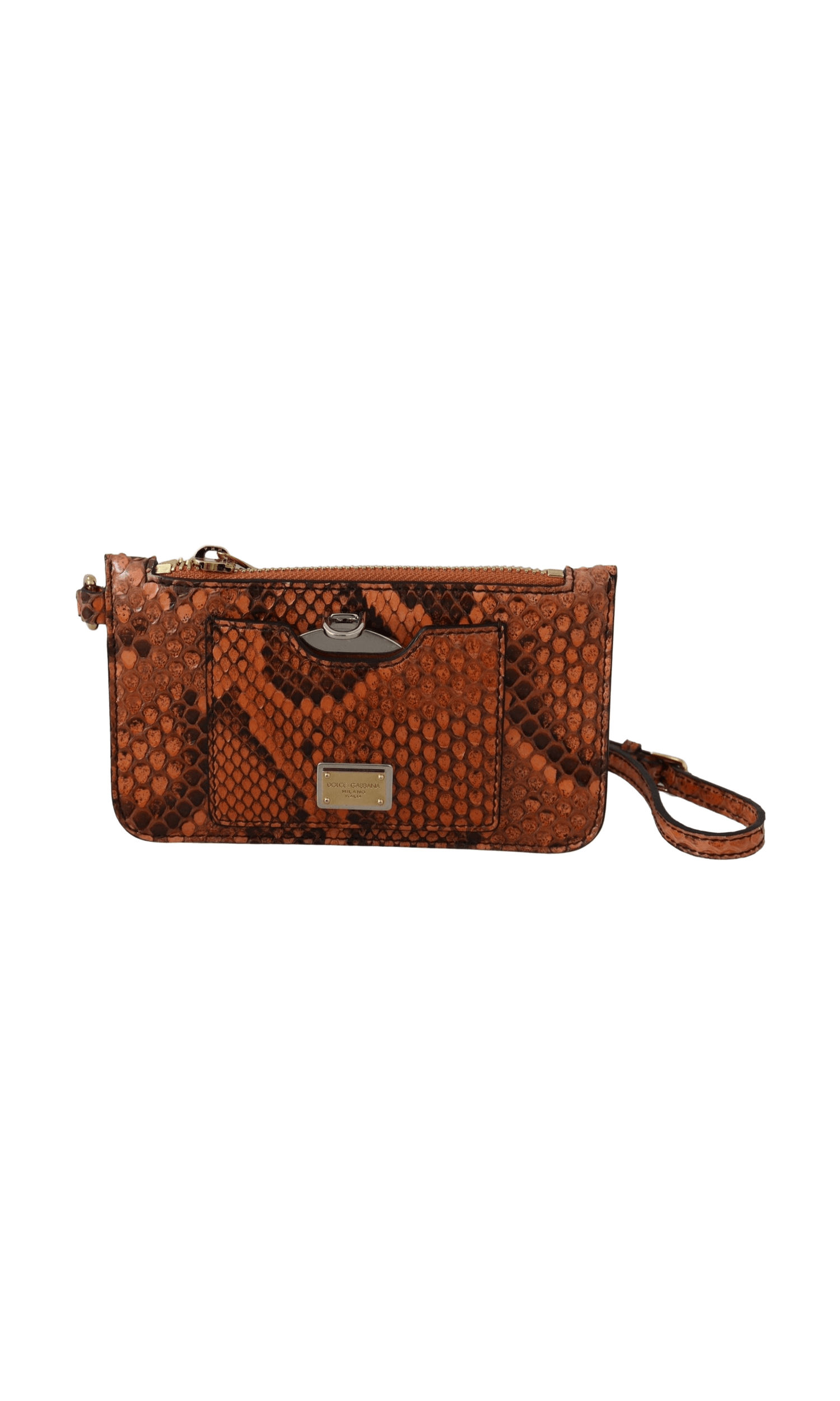 Dolce & Gabbana Leather Elegant Python Patterned Wristlet Glam Steals