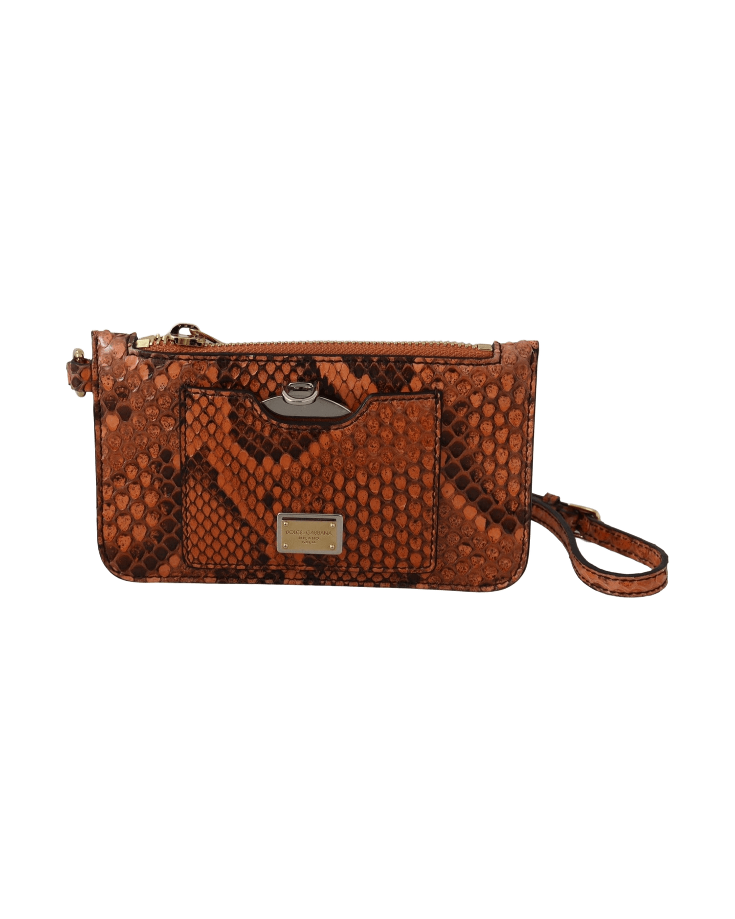 Dolce & Gabbana Leather Elegant Python Patterned Wristlet Glam Steals