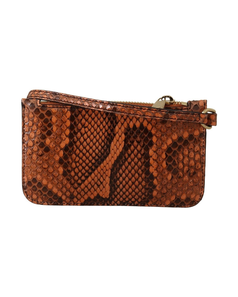 Dolce & Gabbana Leather Elegant Python Patterned Wristlet Glam Steals