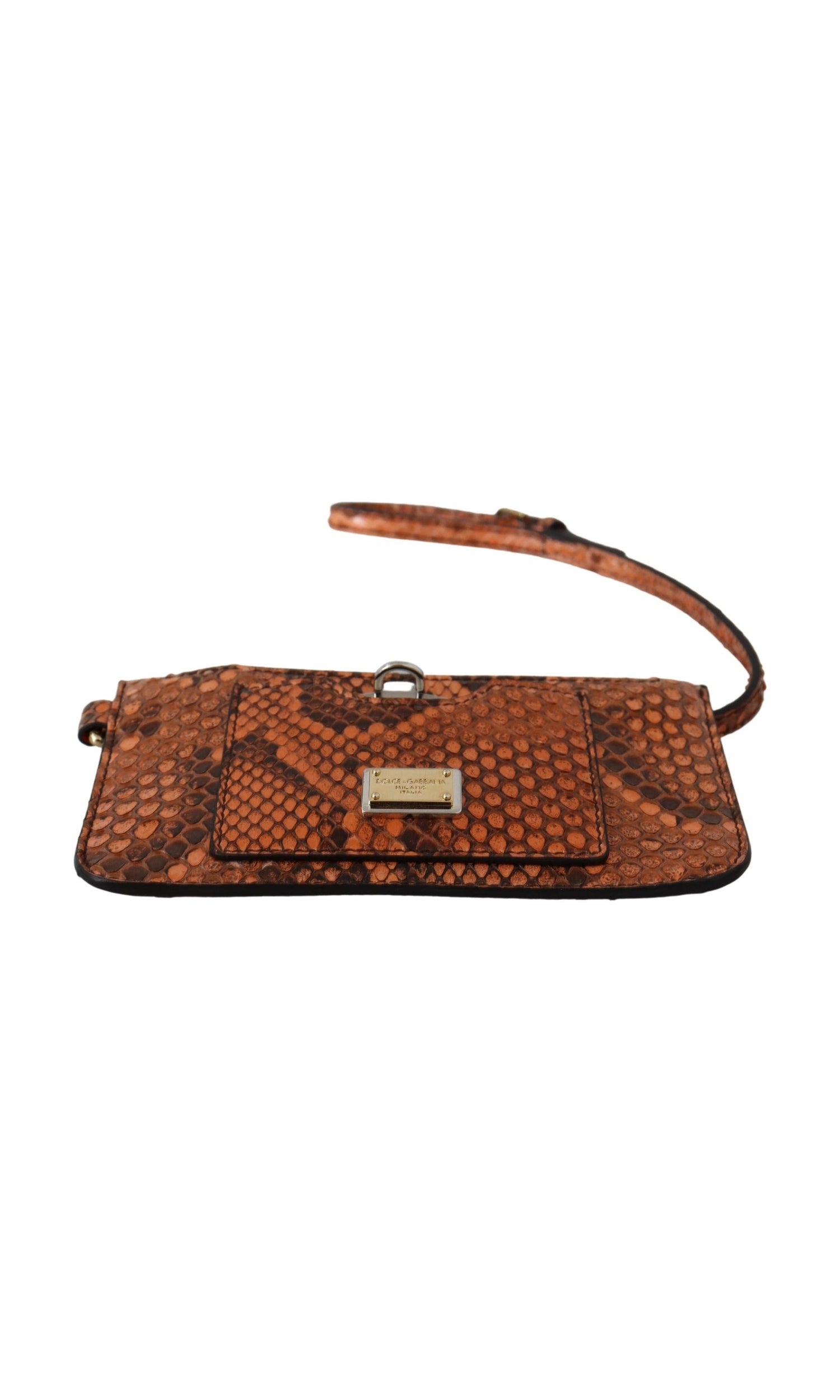 Dolce & Gabbana Leather Elegant Python Patterned Wristlet Glam Steals
