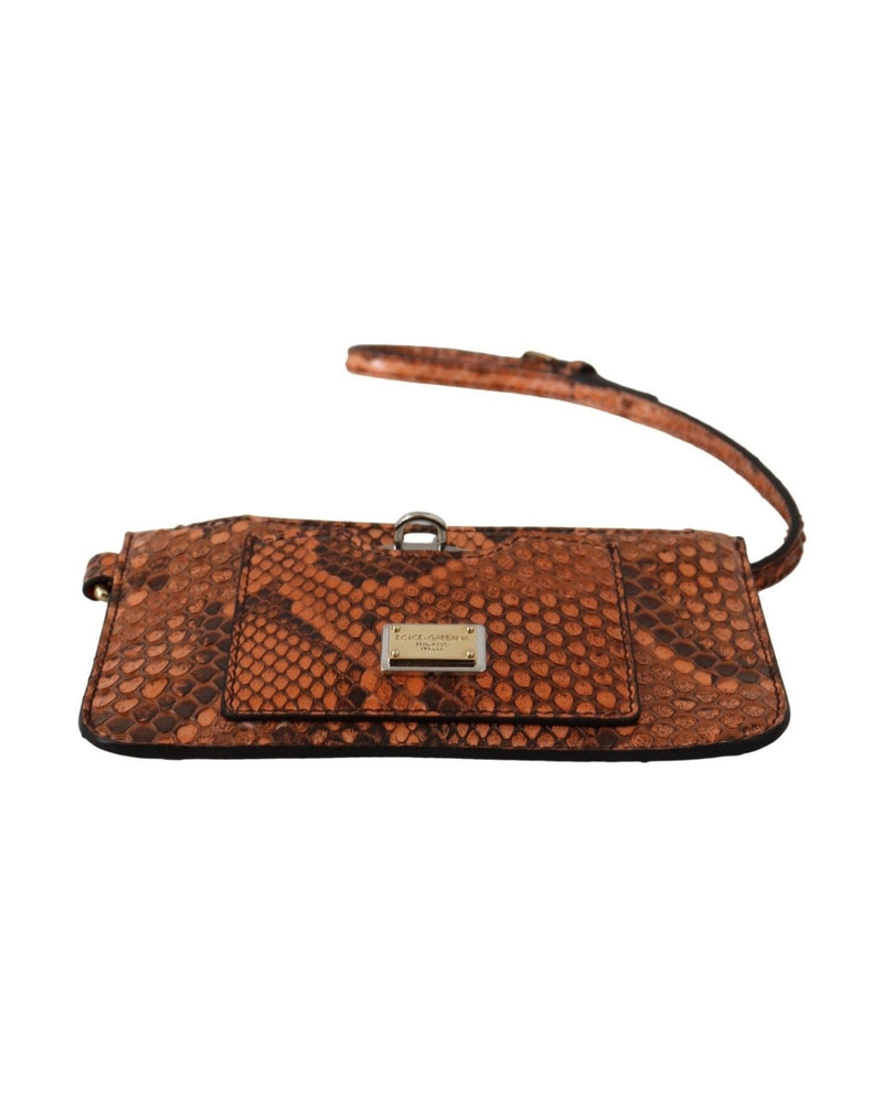Dolce & Gabbana Leather Elegant Python Patterned Wristlet Glam Steals