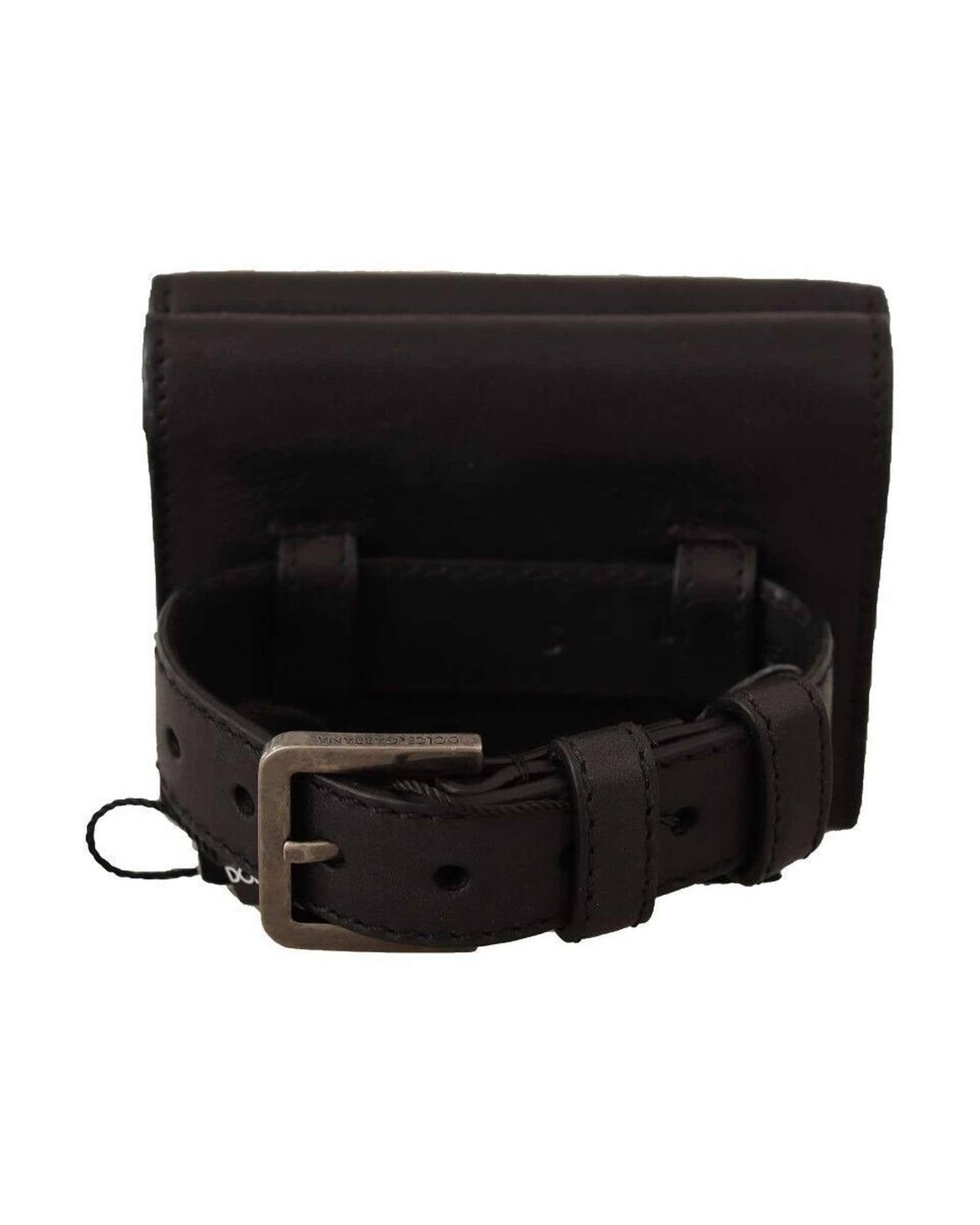 Dolce & Gabbana Leather Elegant Trifold Multi Kit Accessory Glam Steals