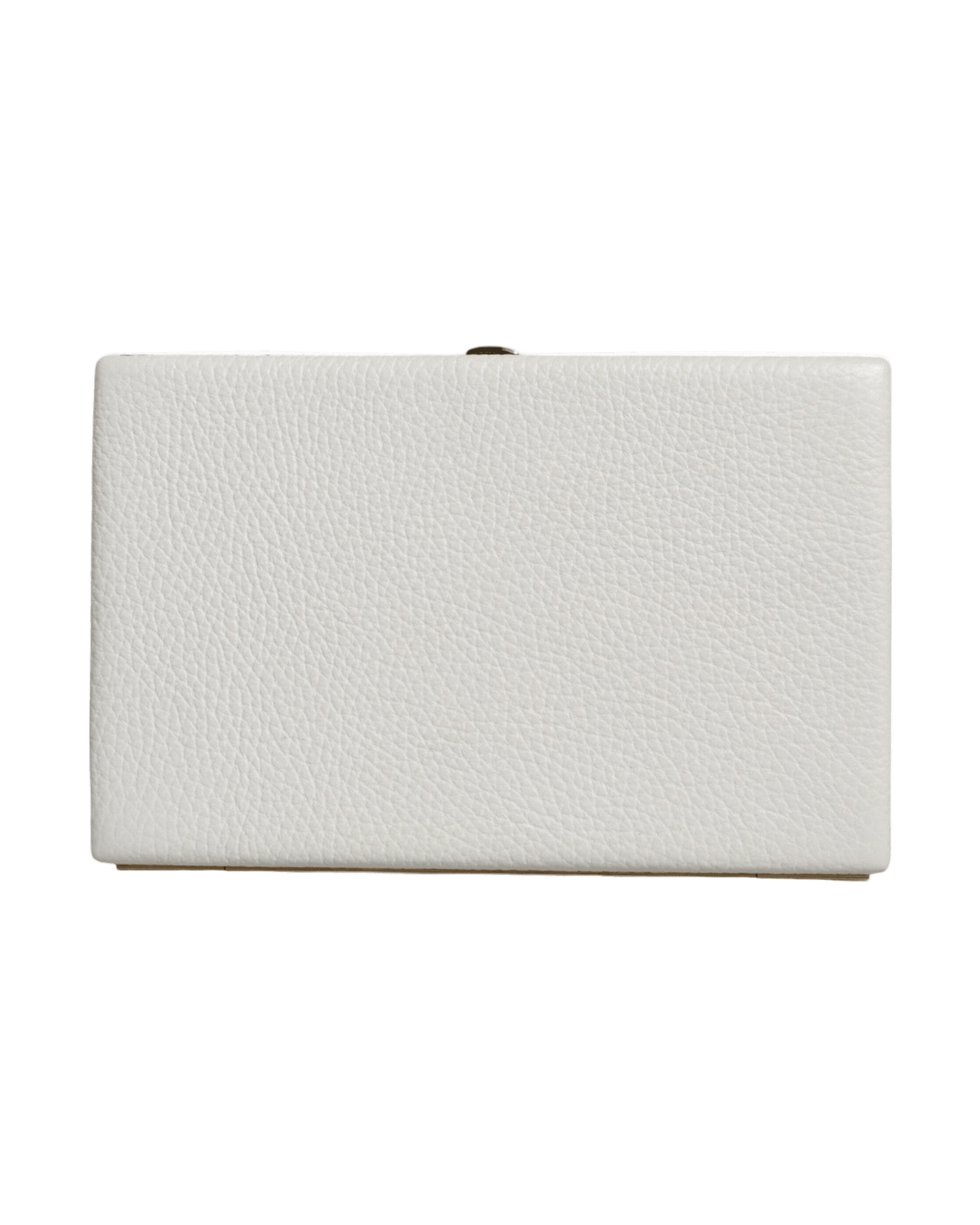 Dolce & Gabbana Leather Frame Clutch Evening Party Purse White Gold Bag Glam Steals