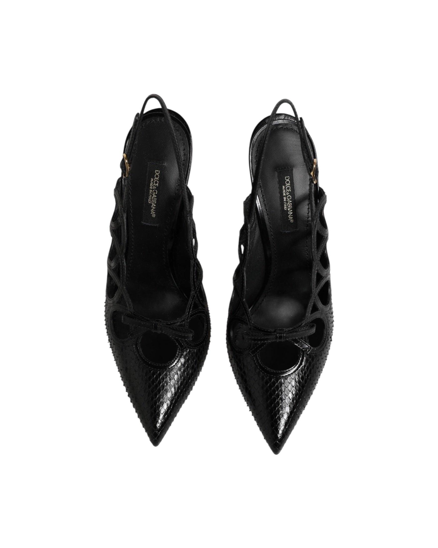 Dolce & Gabbana Leather High Heels Slingback Shoes Glam Steals