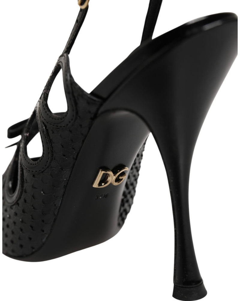 Dolce & Gabbana Leather High Heels Slingback Shoes Glam Steals