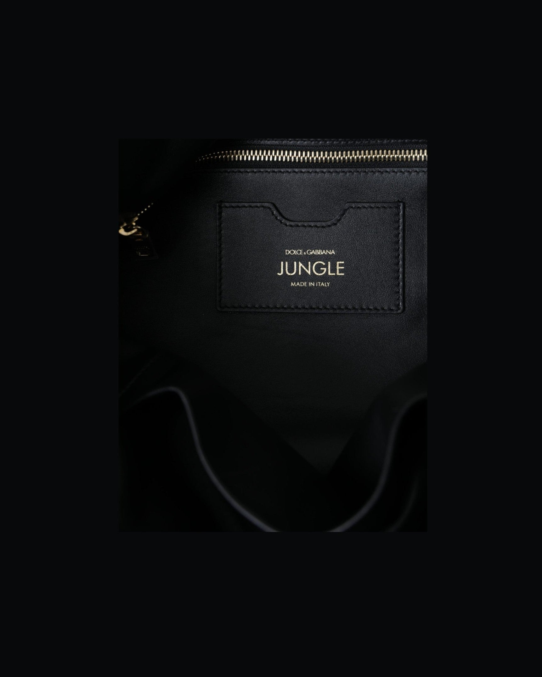 Dolce & Gabbana Leather Jungle Quilted Shopping Tote Black Bag Glam Steals