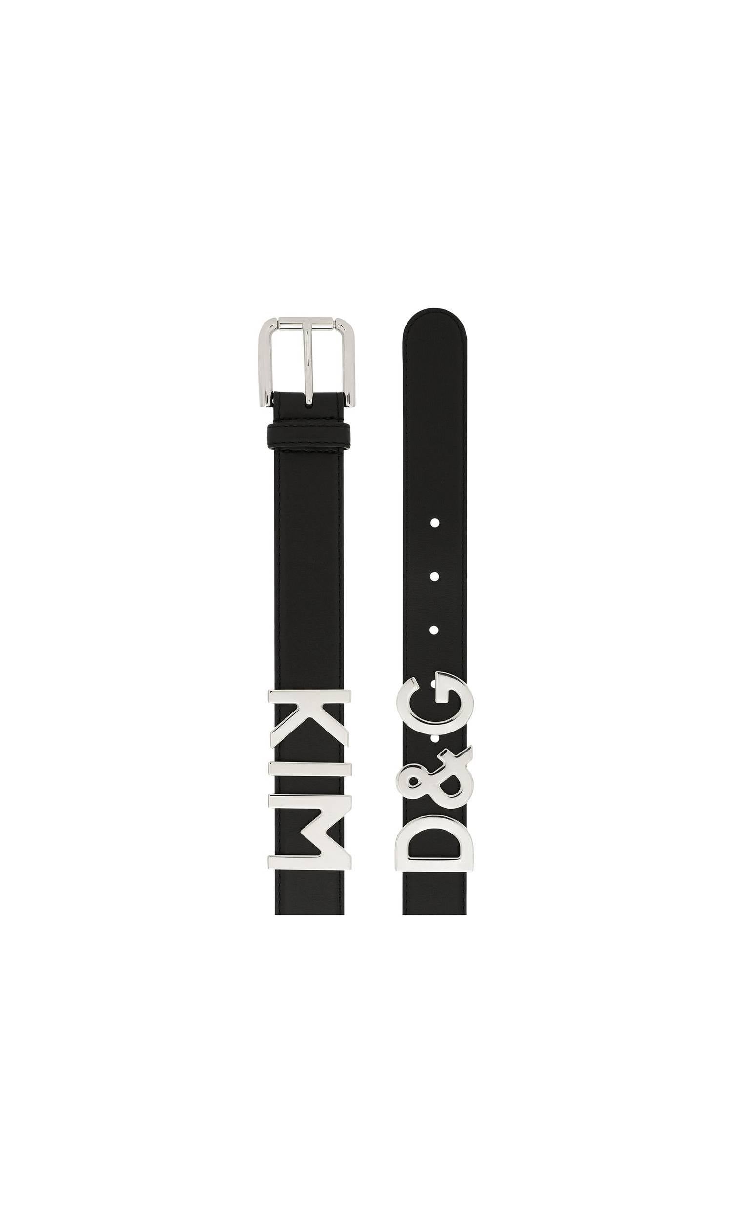 Dolce & Gabbana Leather Logo Lettering Belt Glam Steals