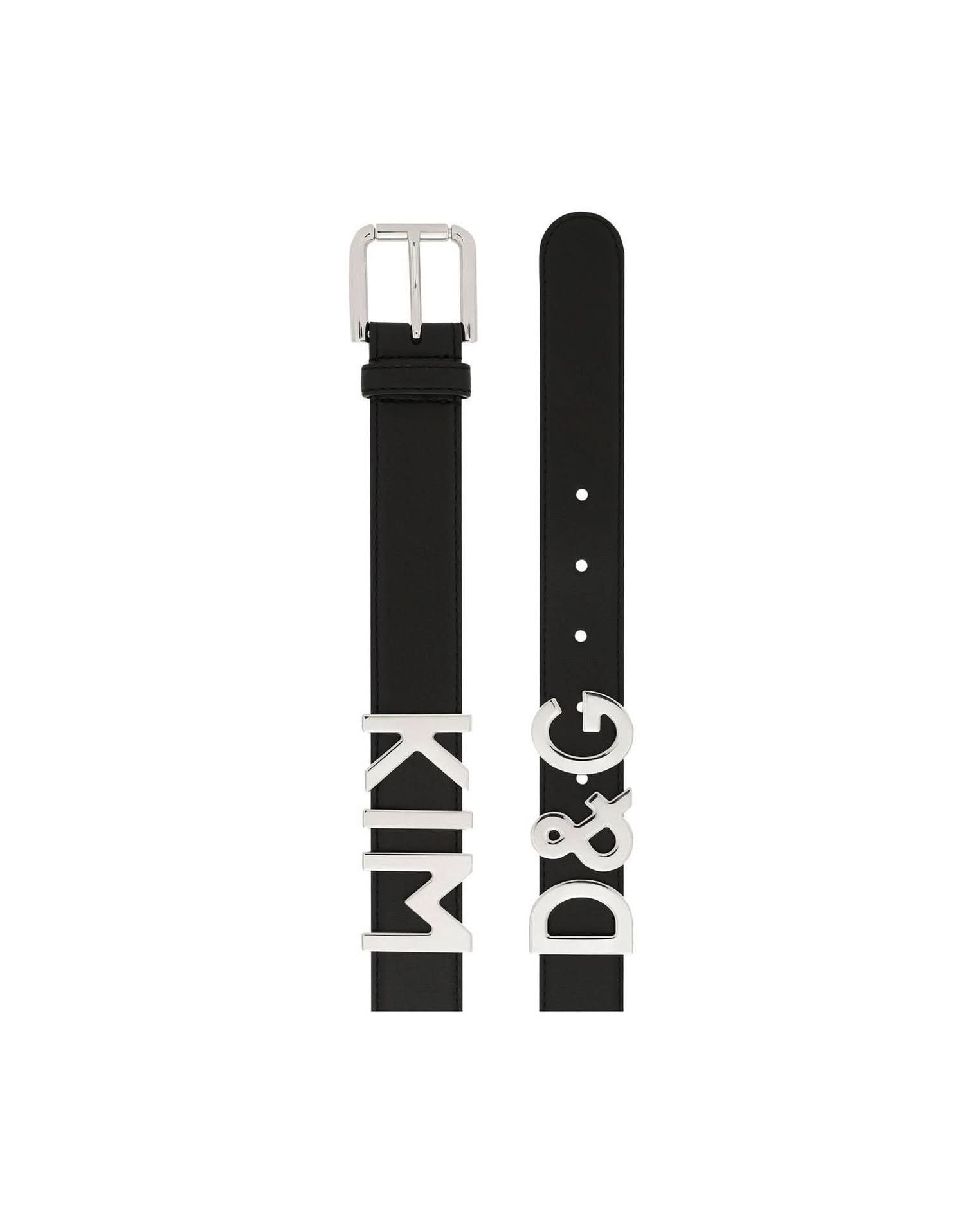 Dolce & Gabbana Leather Logo Lettering Belt Belts