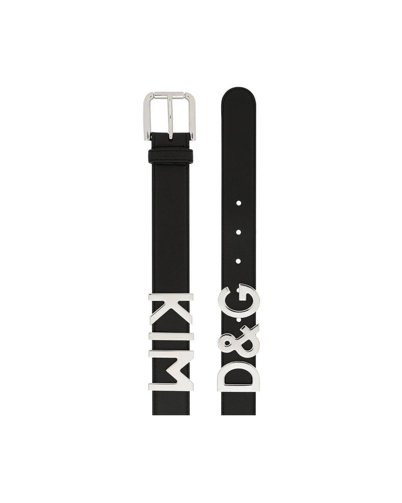 Dolce & Gabbana Leather Logo Lettering Belt Belts