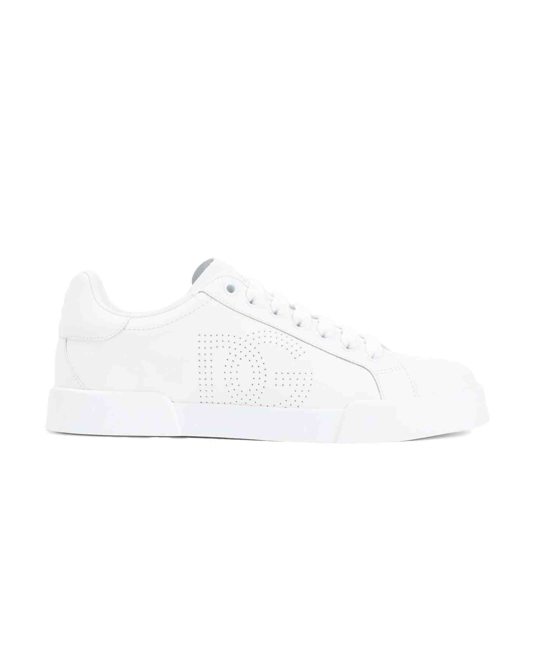Dolce & Gabbana Leather Portofino Perforated Logo Sneakers Glam Steals