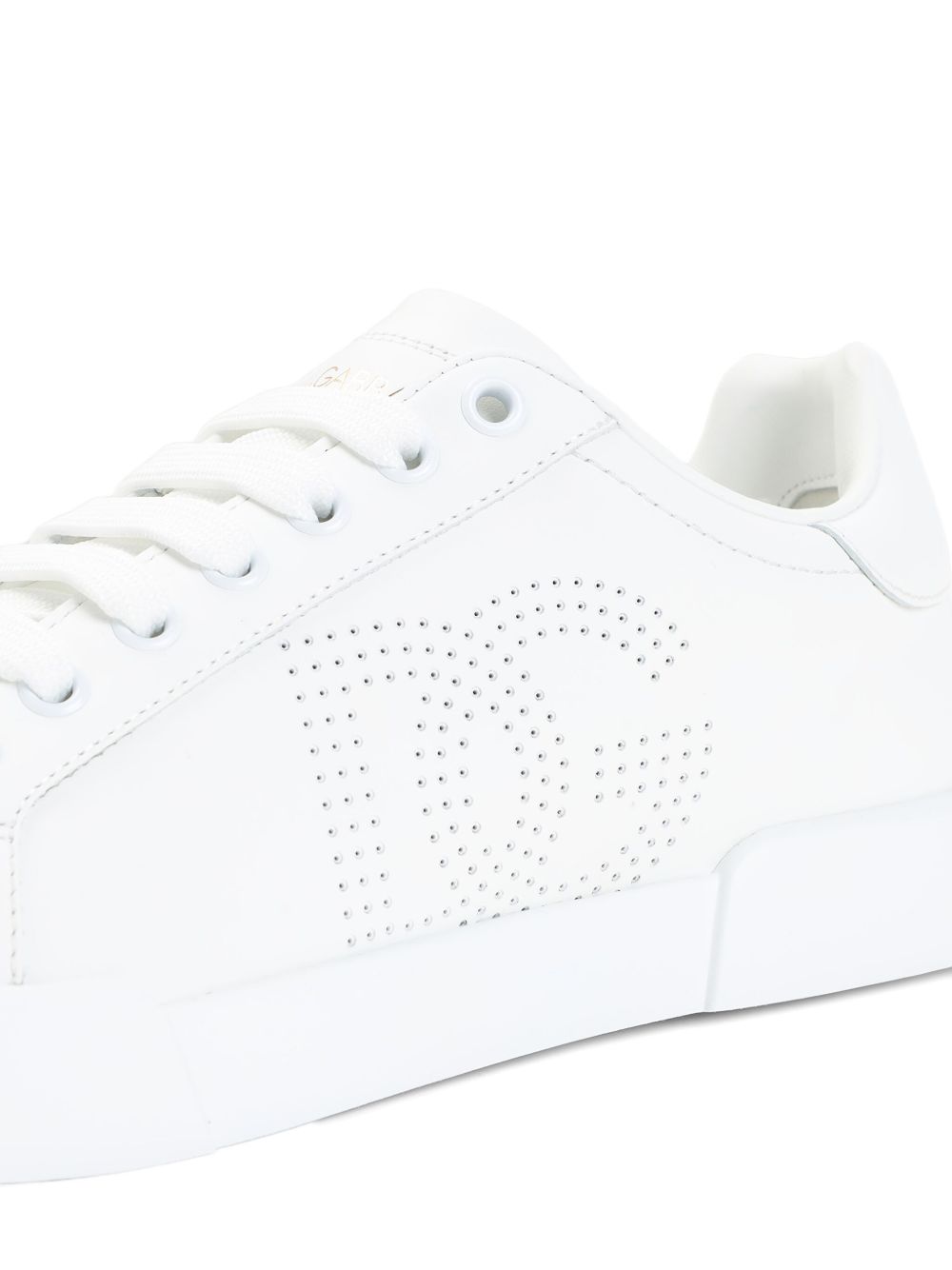 Dolce & Gabbana Leather Portofino Perforated Logo Sneakers Glam Steals