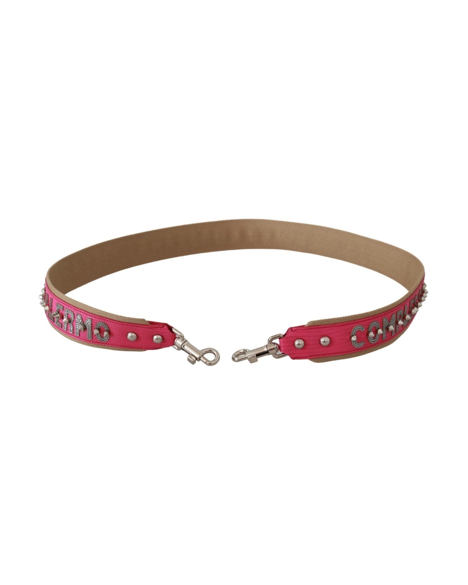 Dolce & Gabbana Leather Shoulder Strap With Pink Silver Details Glam Steals