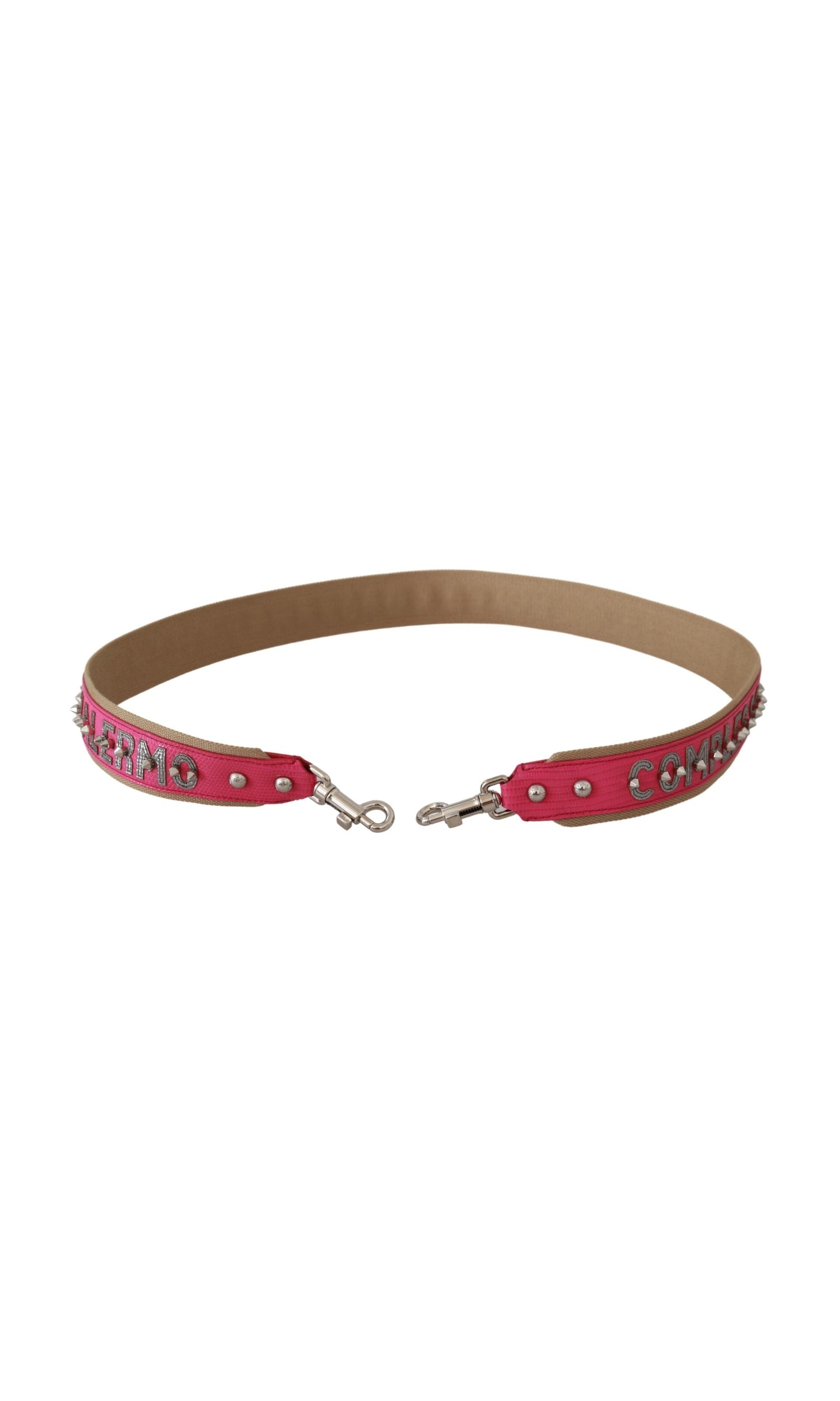 Dolce & Gabbana Leather Shoulder Strap With Pink Silver Details Glam Steals