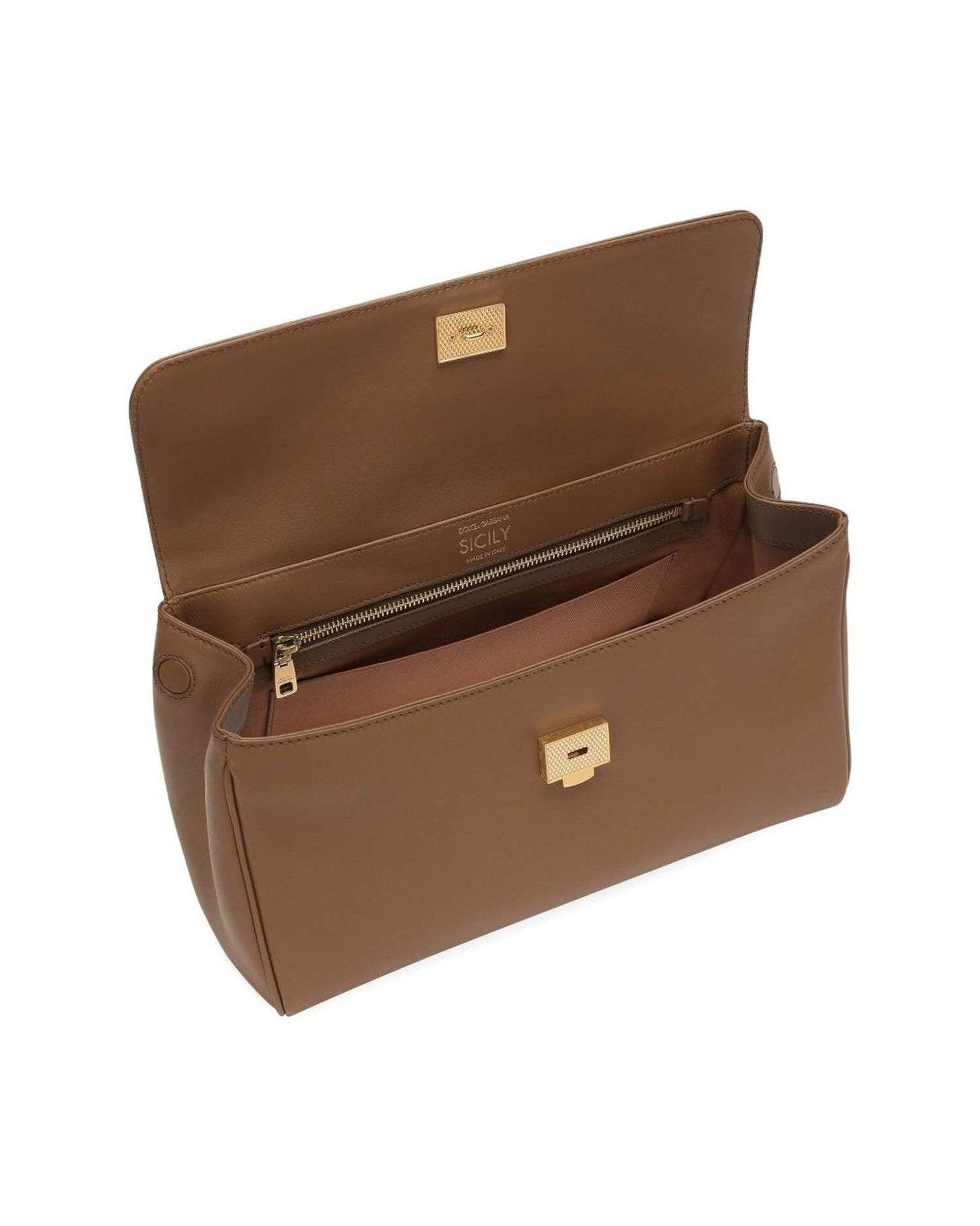 Dolce & Gabbana Leather Sicily Soft Handbag Glam Steals