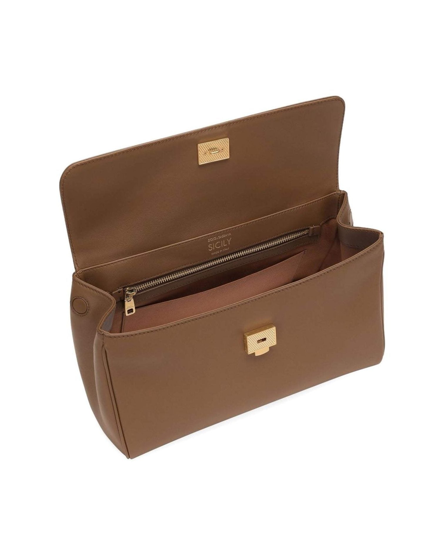 Dolce & Gabbana Leather Sicily Soft Handbag Glam Steals