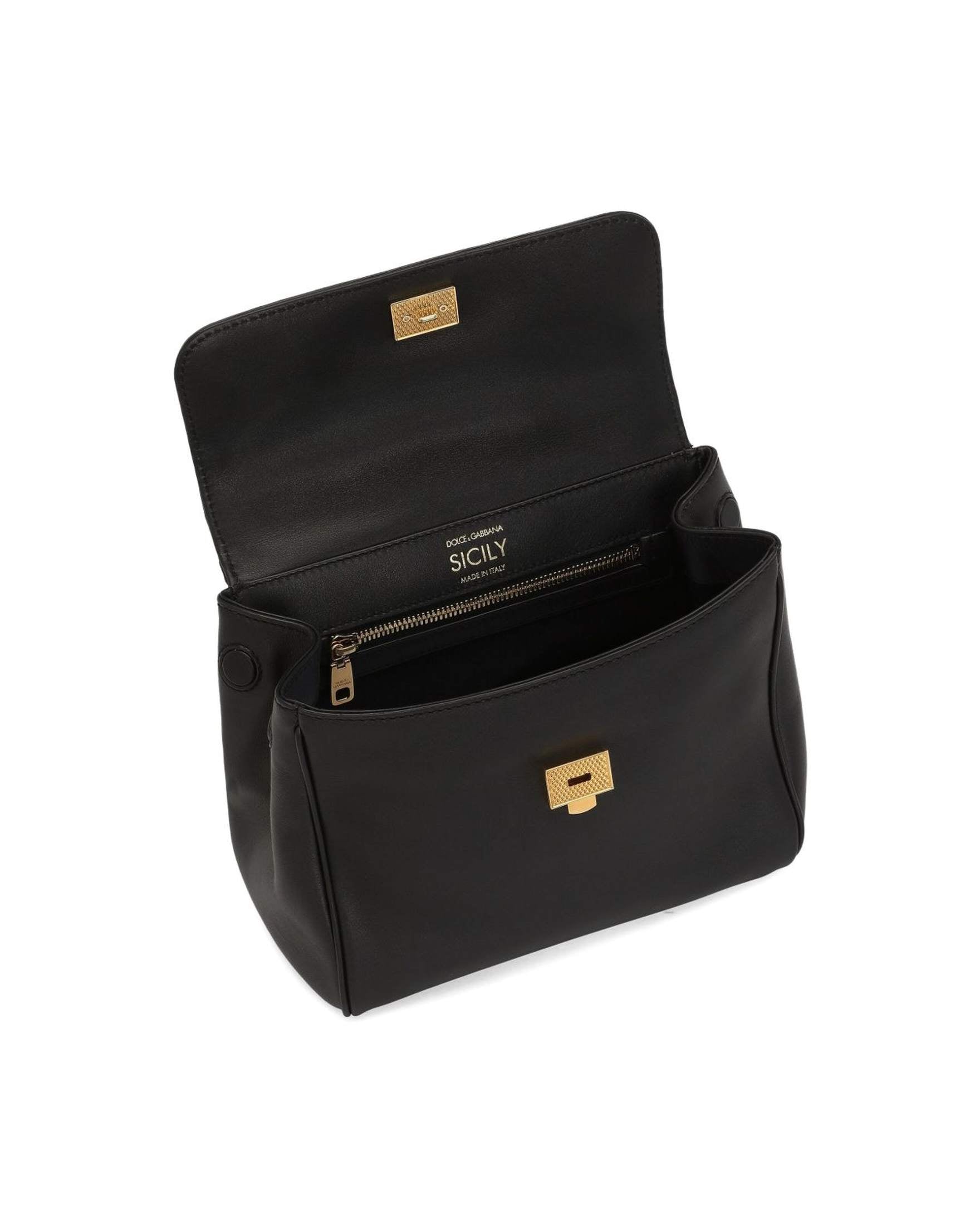 Dolce & Gabbana Leather Sicily Soft Handbag Glam Steals