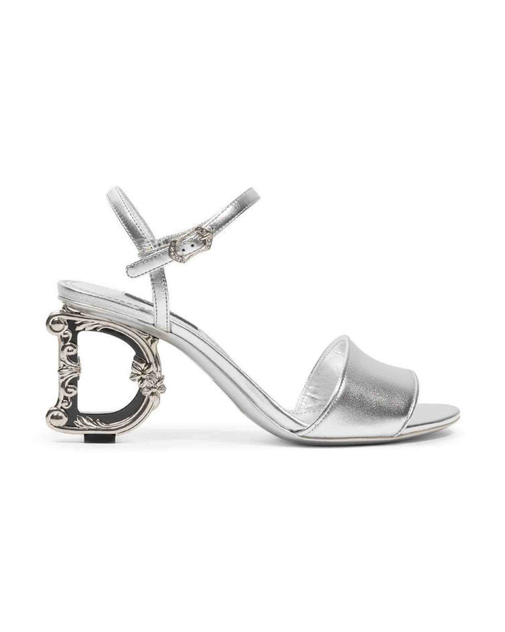 Dolce & Gabbana Leather Silver Sandal Glam Steals