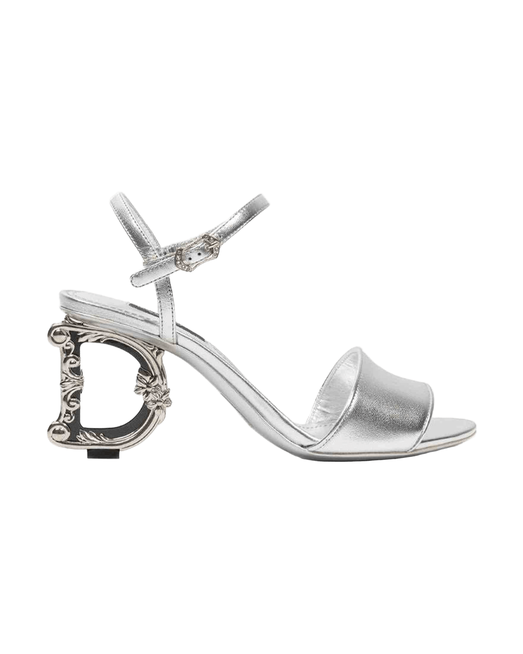 Dolce & Gabbana Leather Silver Sandal Glam Steals