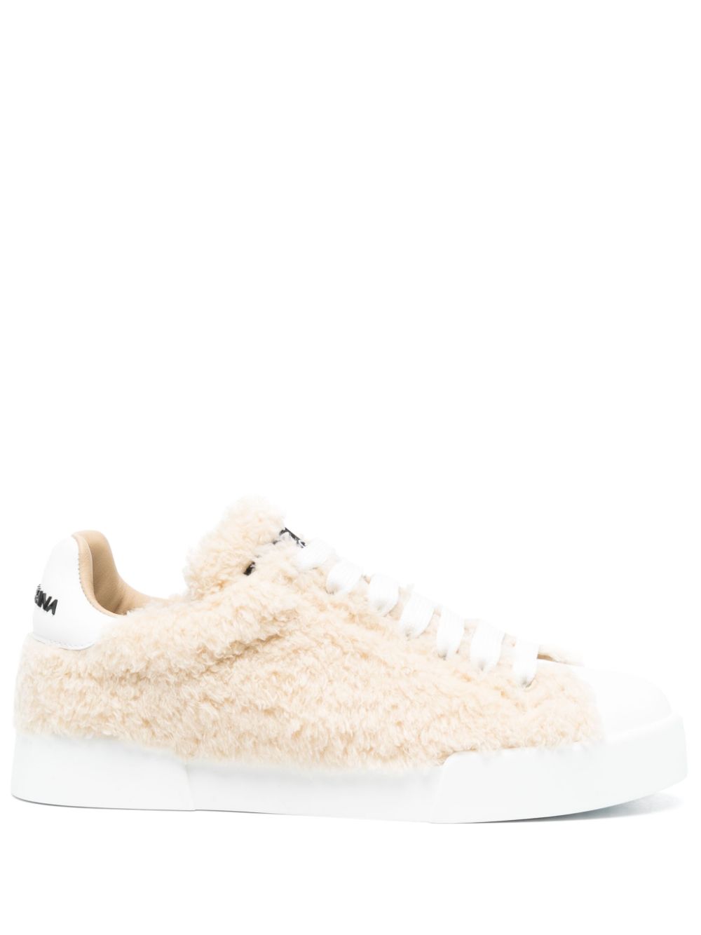 Dolce & Gabbana Leather Sneakers with Embossed Logo Glam Steals