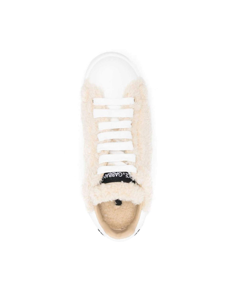 Dolce & Gabbana Leather Sneakers with Embossed Logo Glam Steals