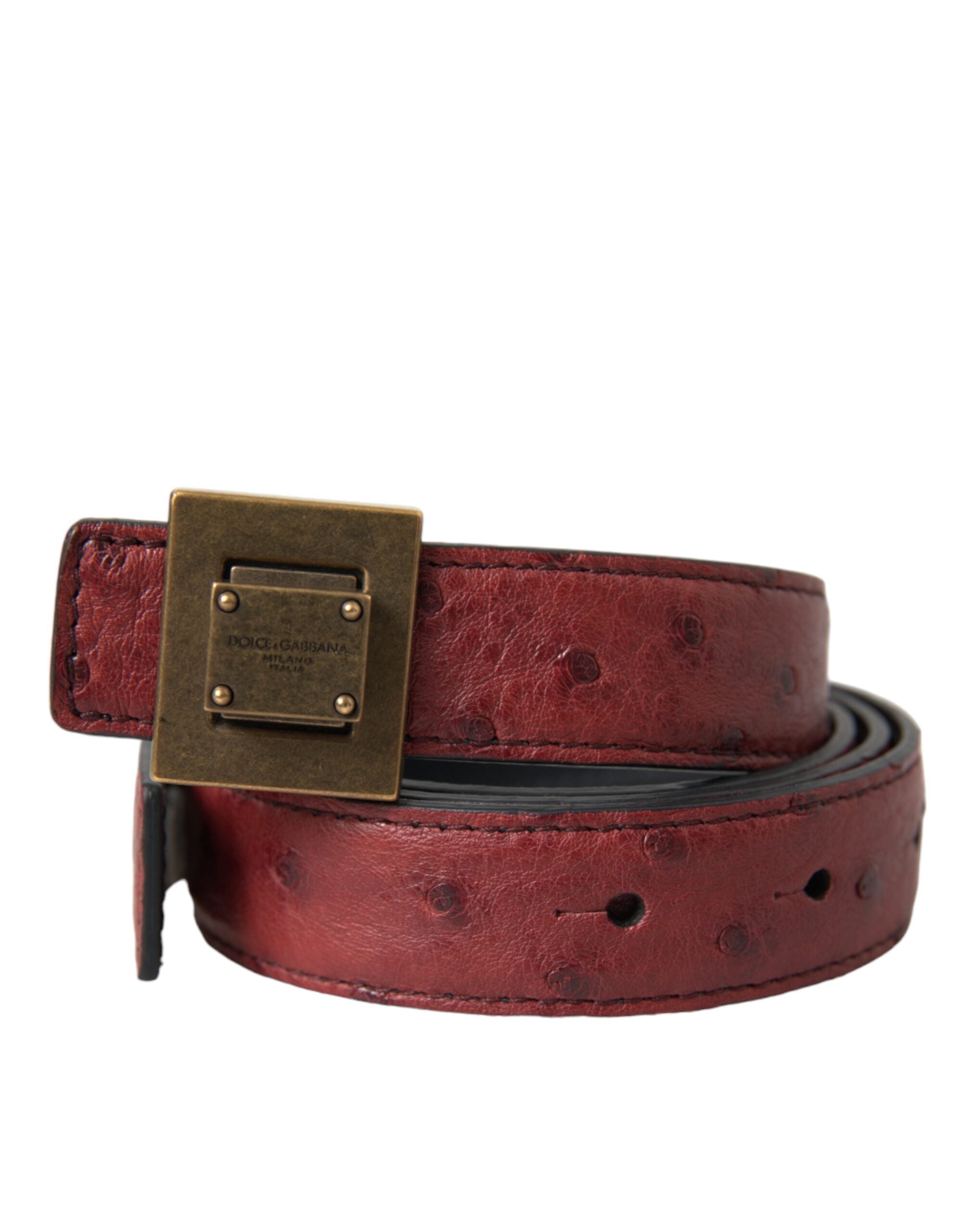 Dolce & Gabbana Leather Square Metal Buckle Belt Glam Steals