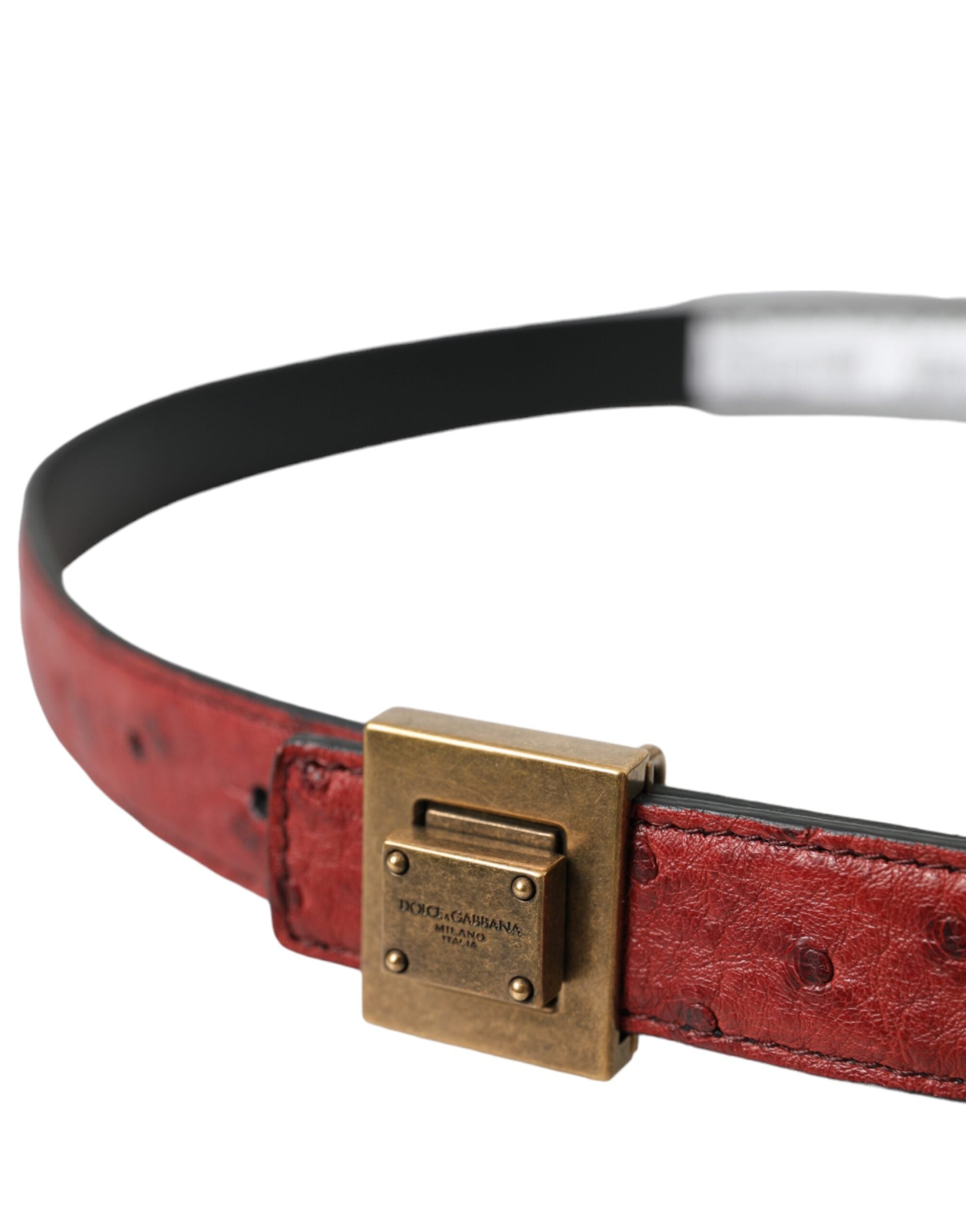 Dolce & Gabbana Leather Square Metal Buckle Belt Glam Steals