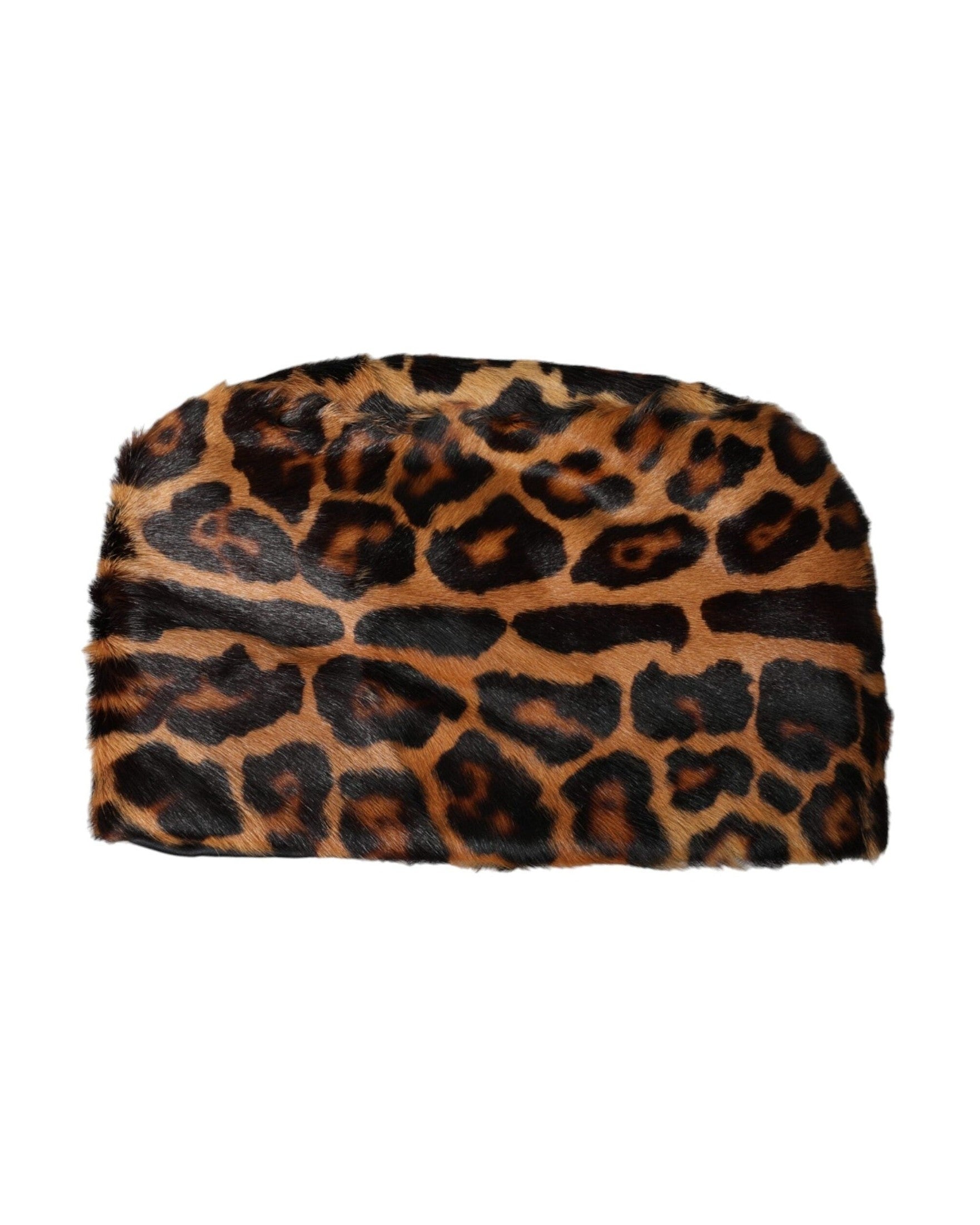Dolce & Gabbana Leopard Fur Women Bucket Brown Hat Glam Steals