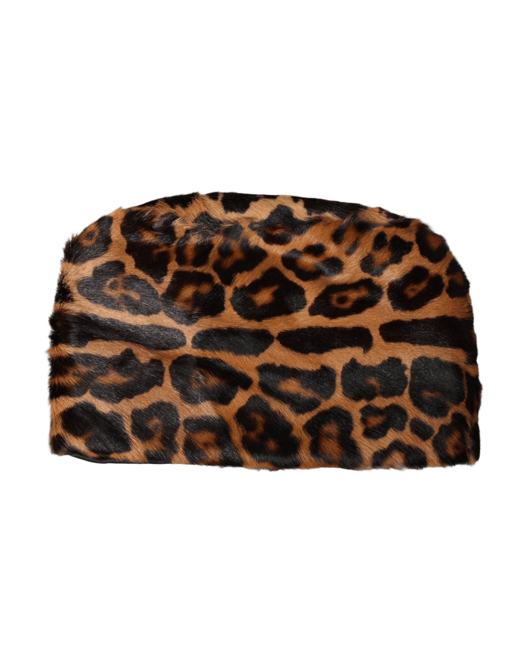 Dolce & Gabbana Leopard Fur Women Bucket Brown Hat Glam Steals