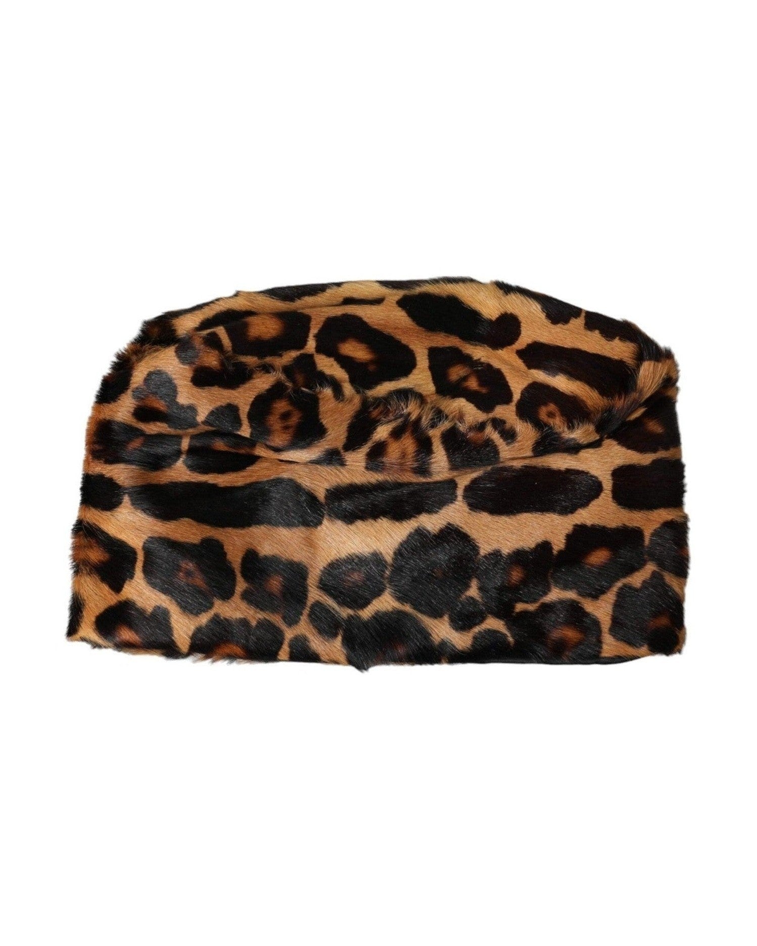 Dolce & Gabbana Leopard Fur Women Bucket Brown Hat Glam Steals