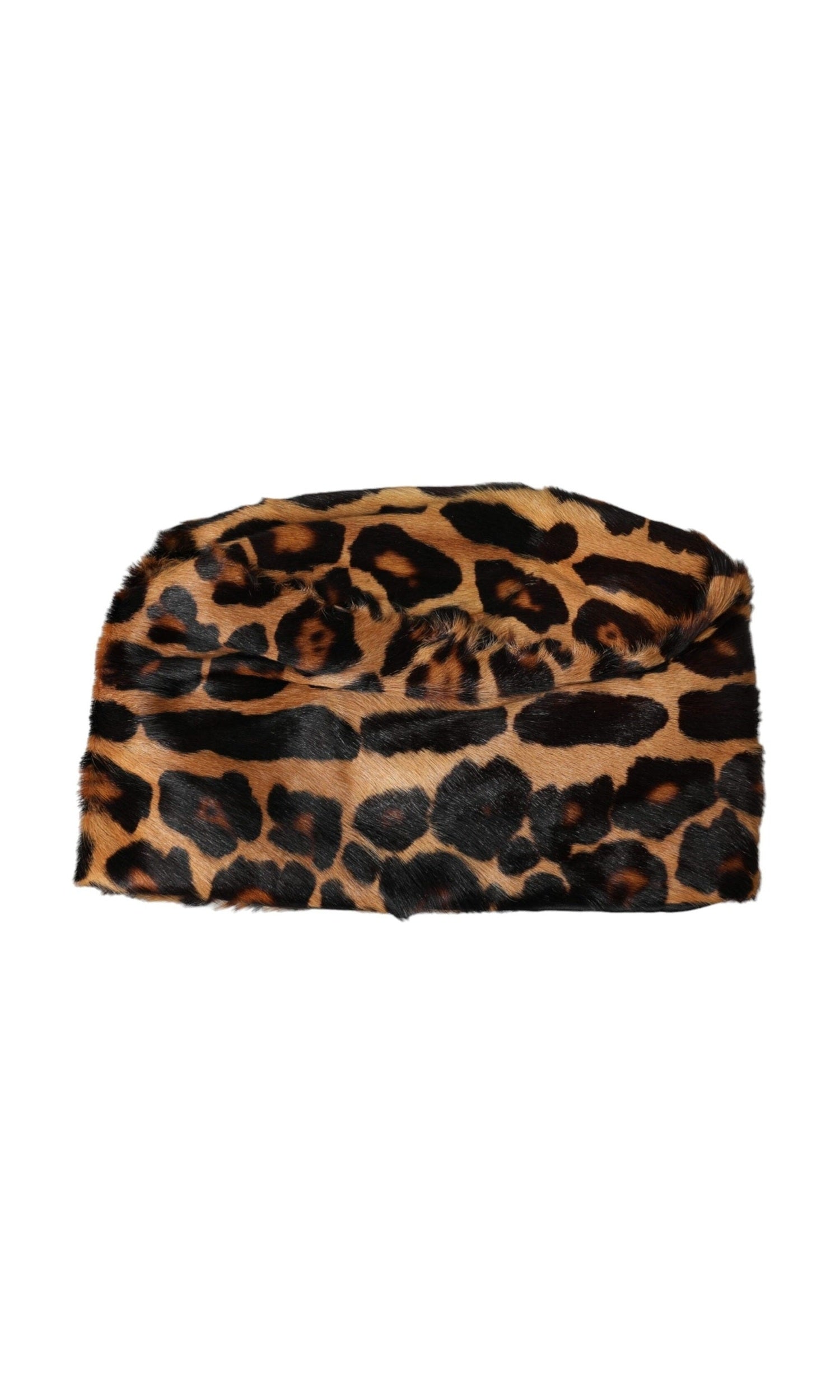 Dolce & Gabbana Leopard Fur Women Bucket Brown Hat Glam Steals