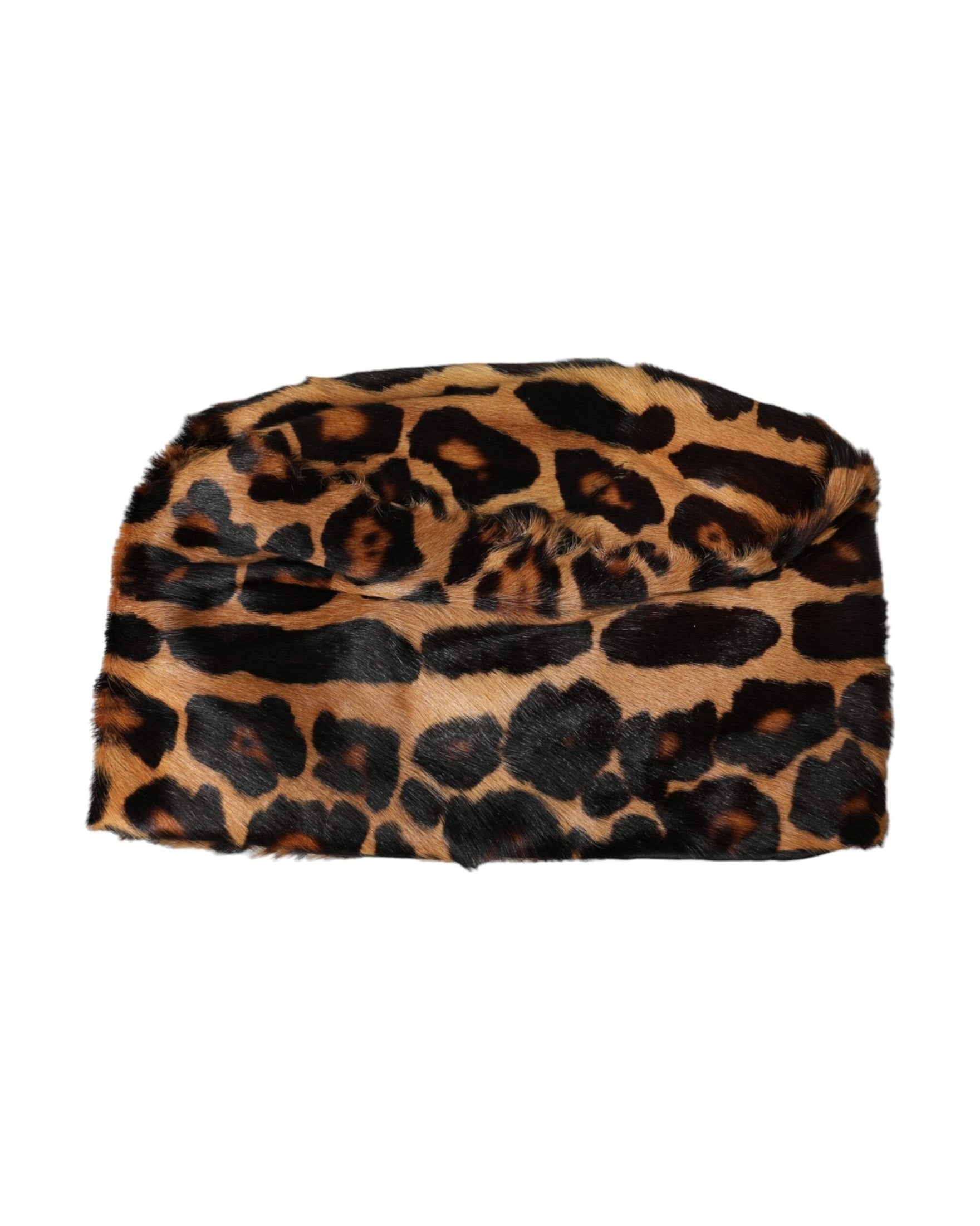 Dolce & Gabbana Leopard Fur Women Bucket Brown Hat Glam Steals
