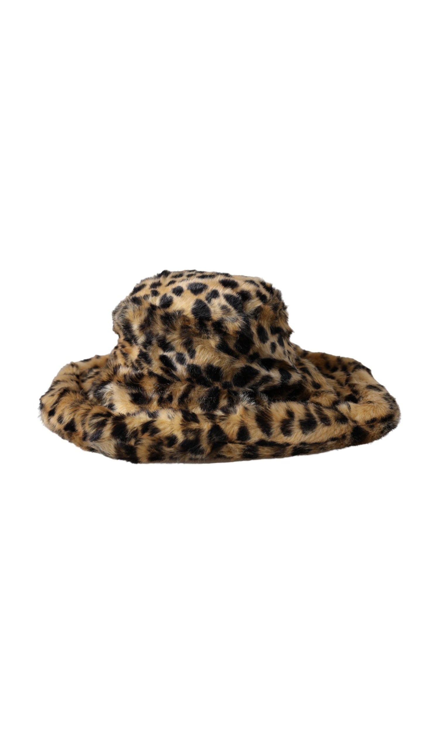 Dolce & Gabbana Leopard Fur Women Bucket Brown Hat Glam Steals