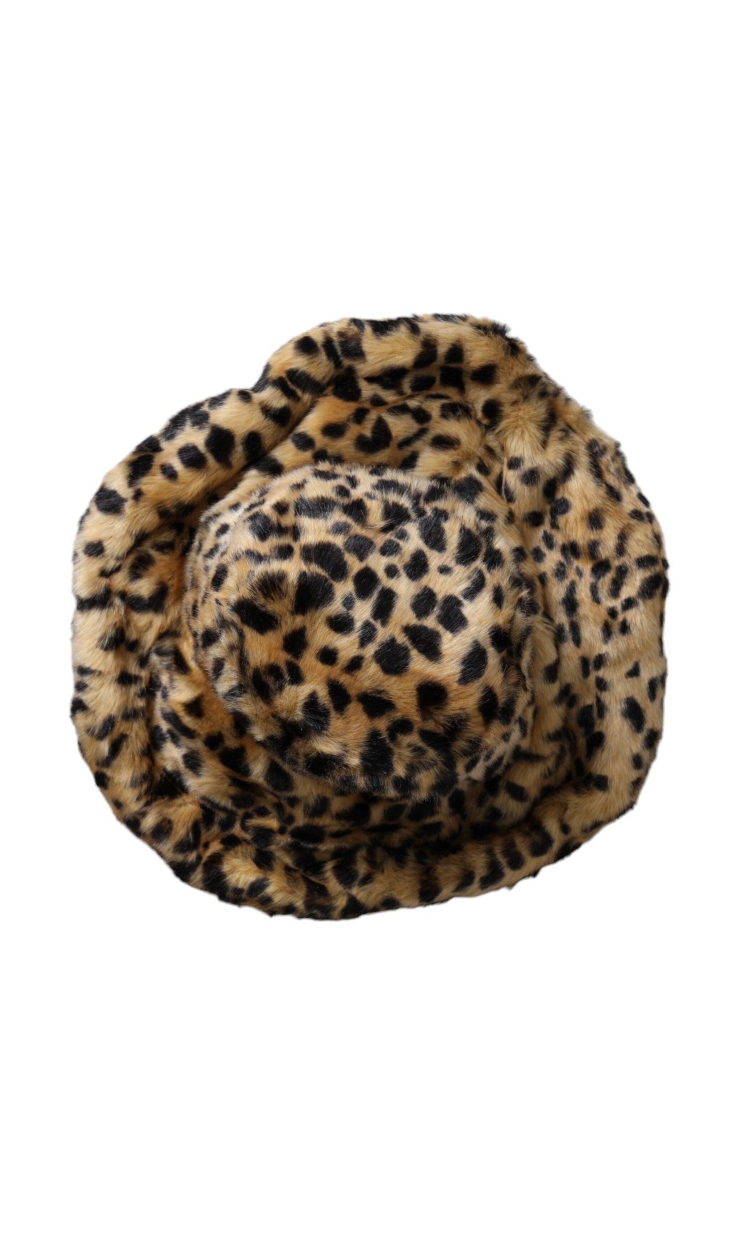 Dolce & Gabbana Leopard Fur Women Bucket Brown Hat Glam Steals