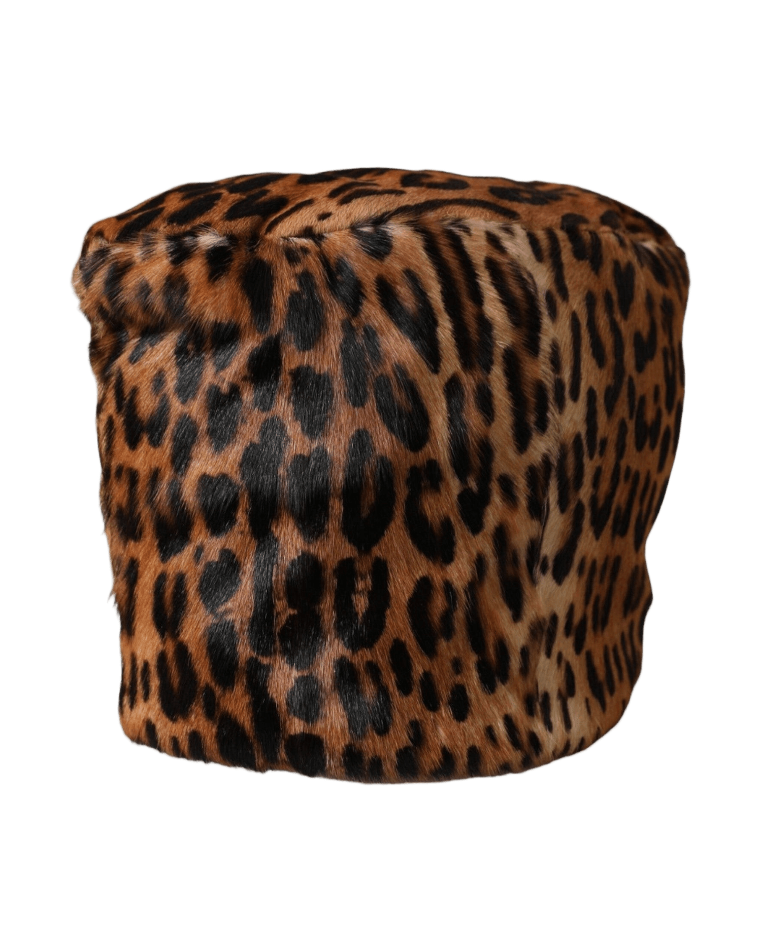 Dolce & Gabbana Leopard Fur Women Bucket Brown Hat Glam Steals