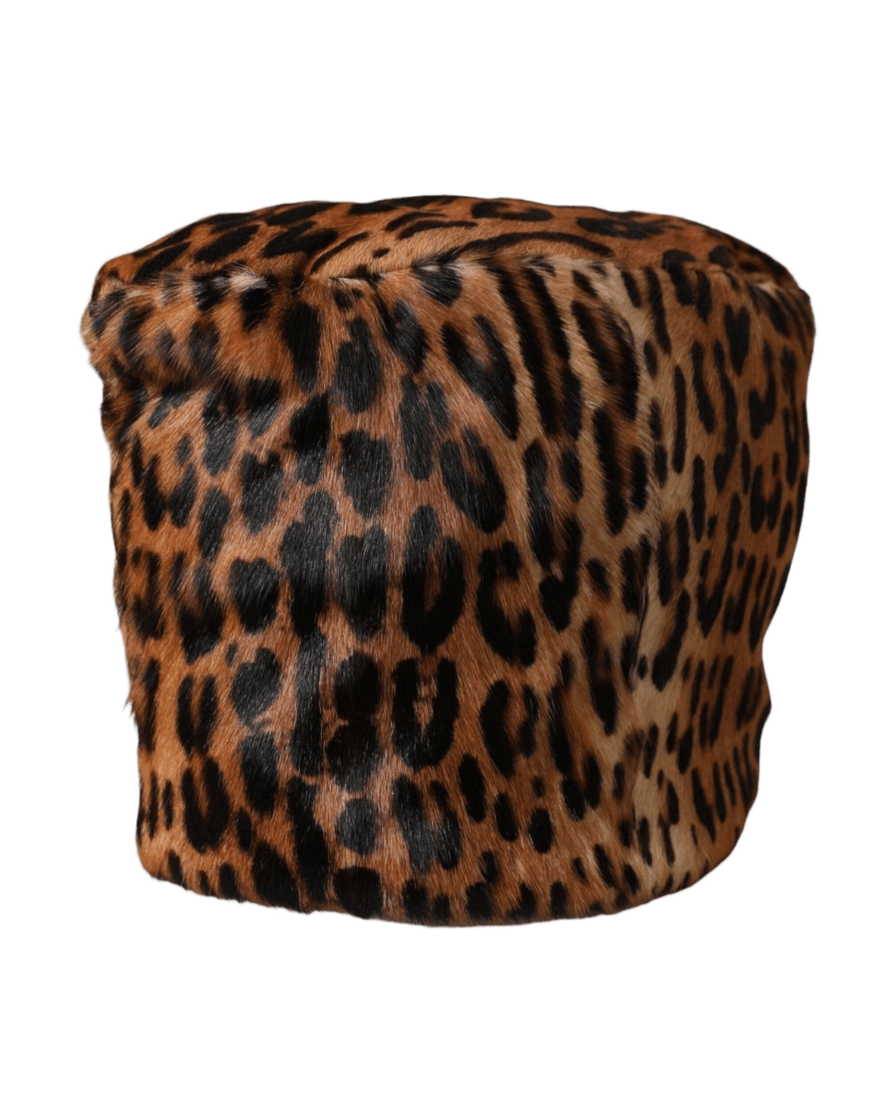 Dolce & Gabbana Leopard Fur Women Bucket Brown Hat Glam Steals