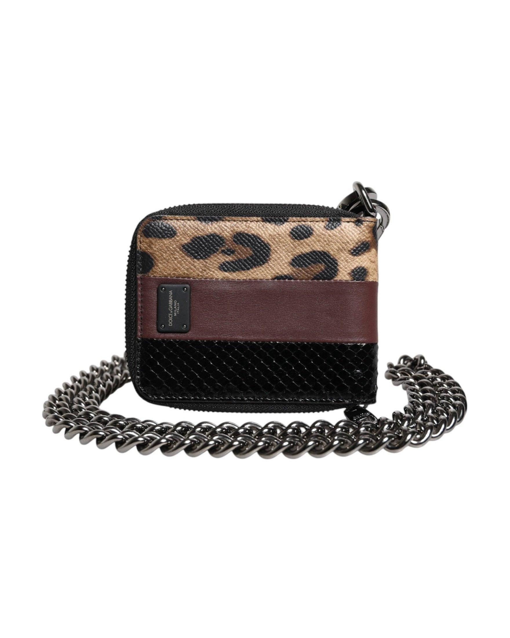 Dolce & Gabbana Leopard Leather Dg Bifold Card Holder Multicolor Wallet Glam Steals