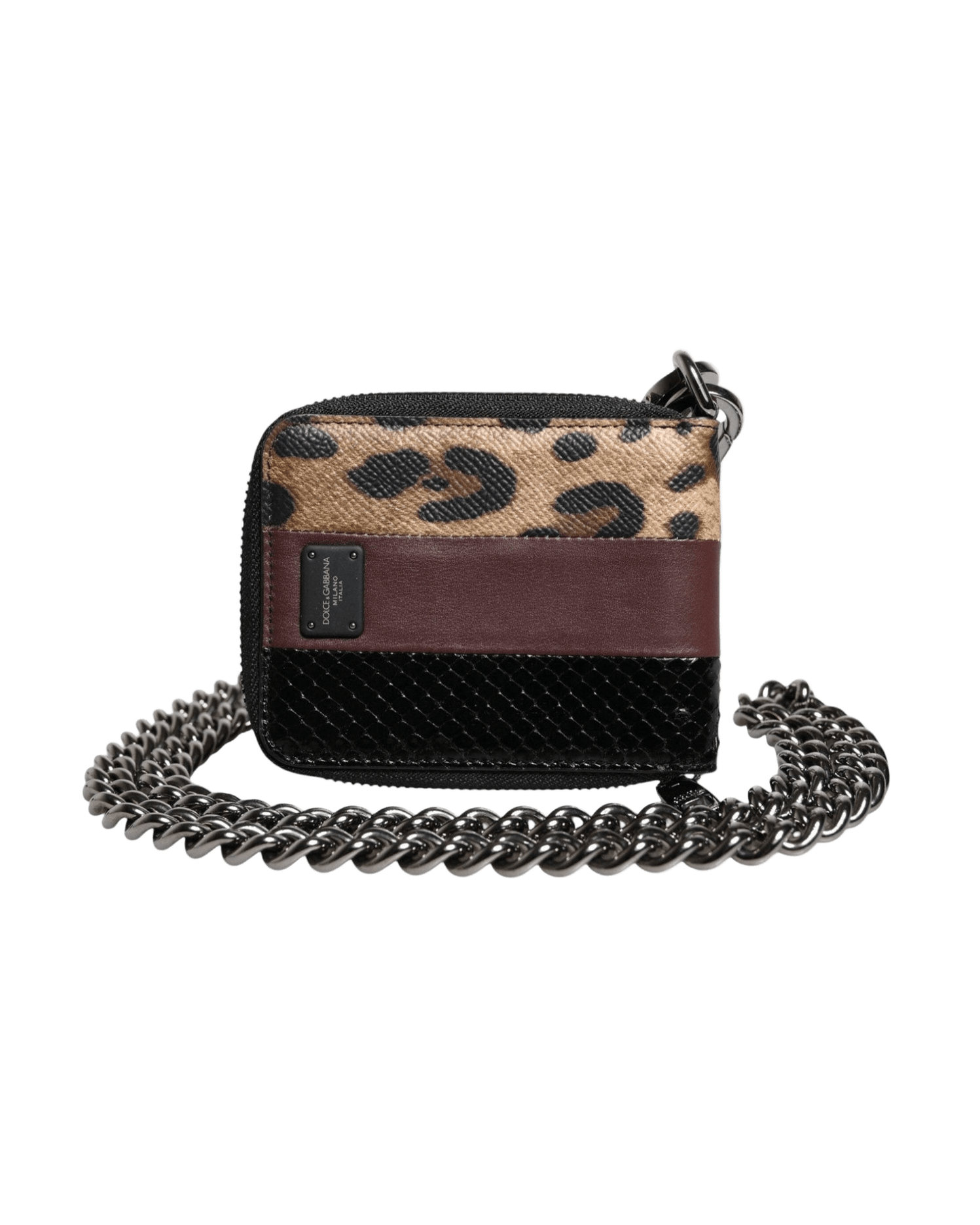 Dolce & Gabbana Leopard Leather Dg Bifold Card Holder Multicolor Wallet Glam Steals
