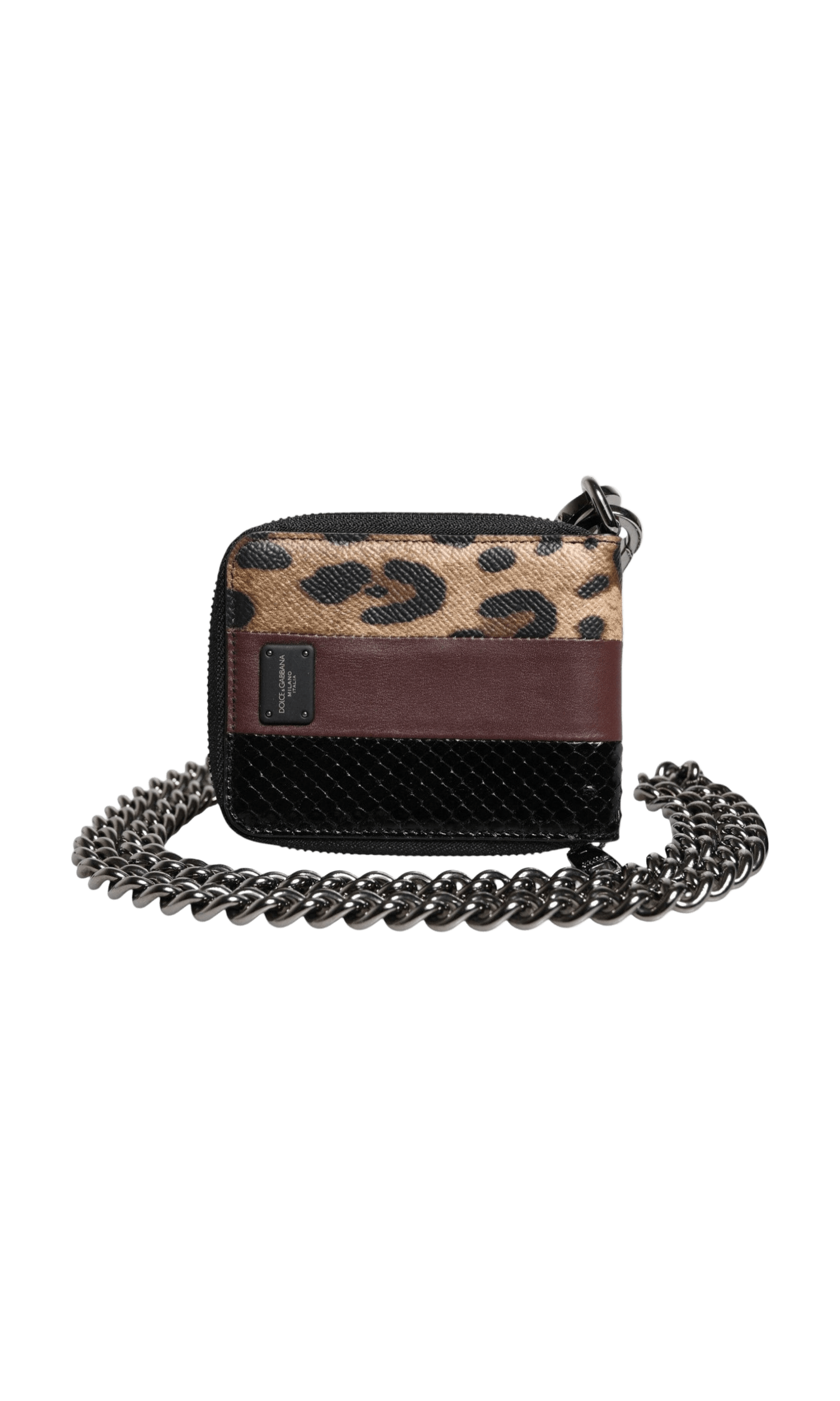 Dolce & Gabbana Leopard Leather Dg Bifold Card Holder Multicolor Wallet Glam Steals
