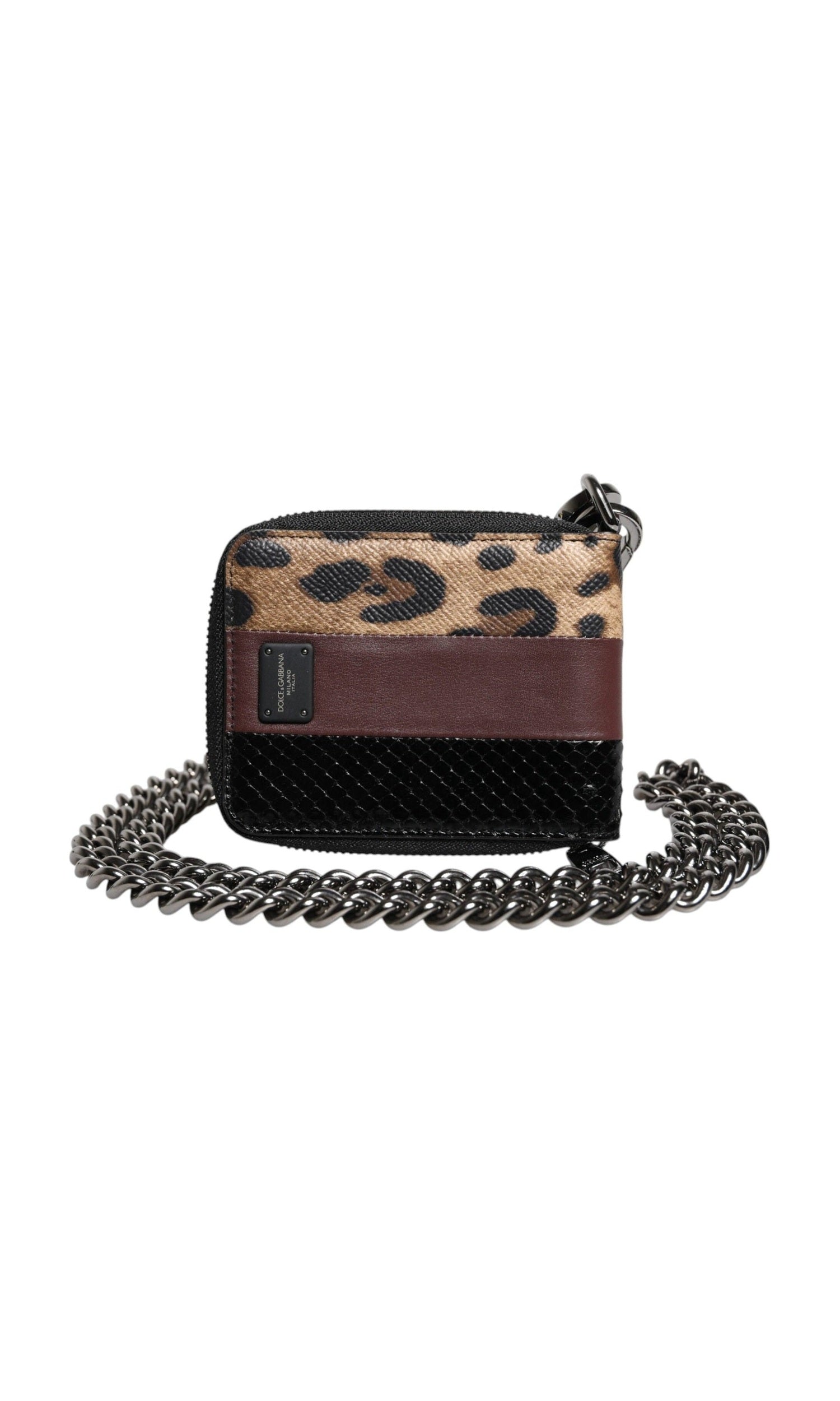 Dolce & Gabbana Leopard Leather Dg Bifold Card Holder Multicolor Wallet Glam Steals