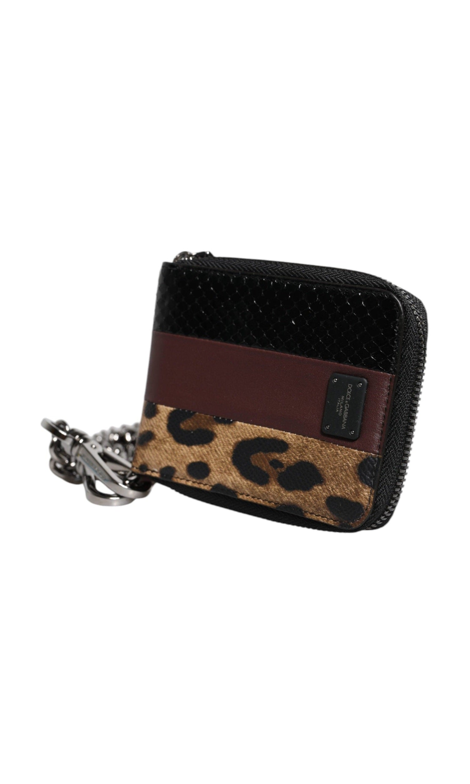 Dolce & Gabbana Leopard Leather Dg Bifold Card Holder Multicolor Wallet Glam Steals
