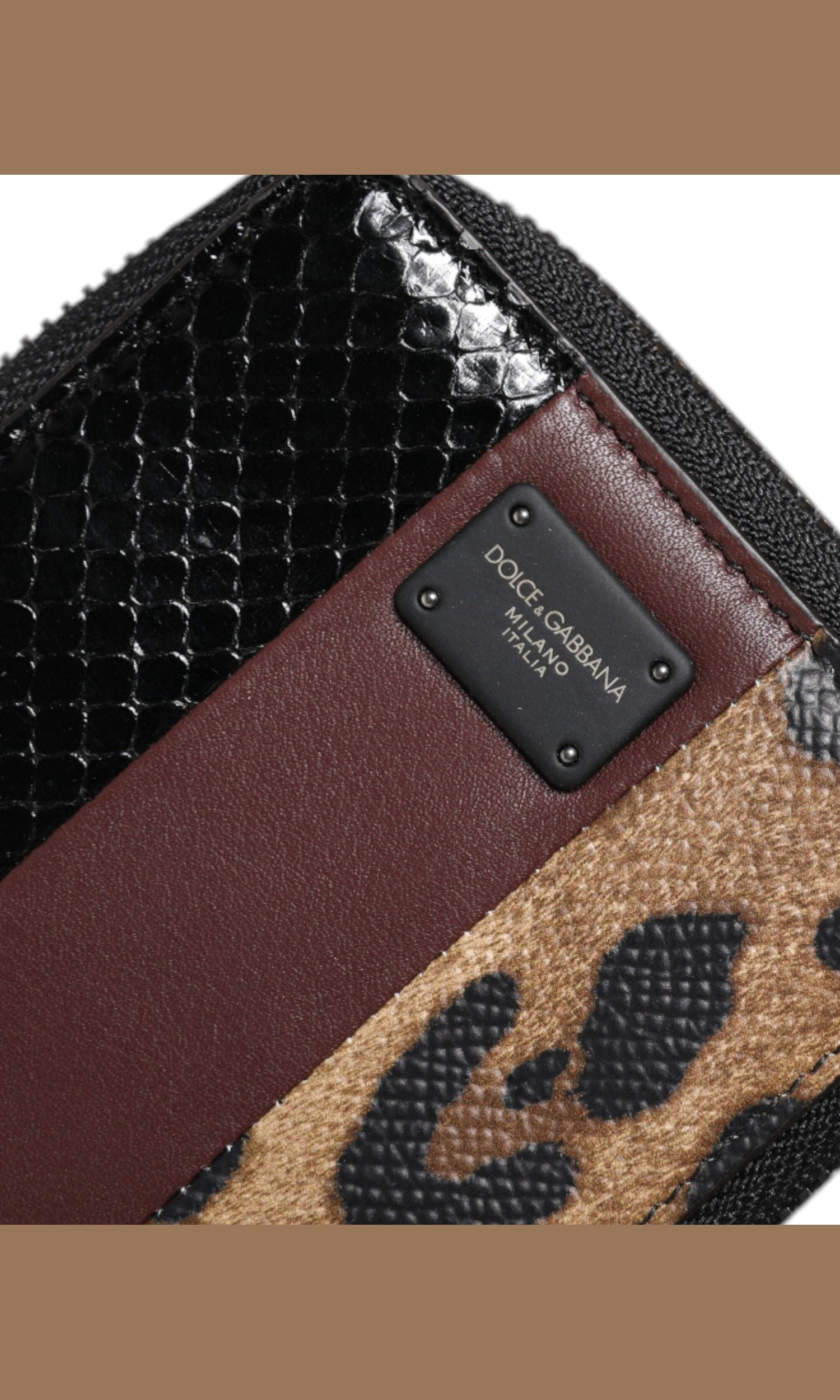 Dolce & Gabbana Leopard Leather Dg Bifold Card Holder Multicolor Wallet Glam Steals