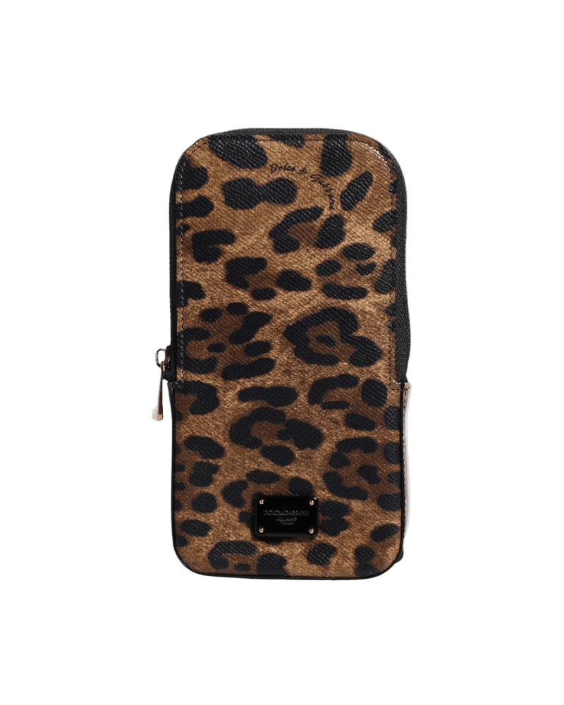 Dolce & Brown Gabbana Leopard Print Dauphine Leather Zip Around Wallet Glam Steals