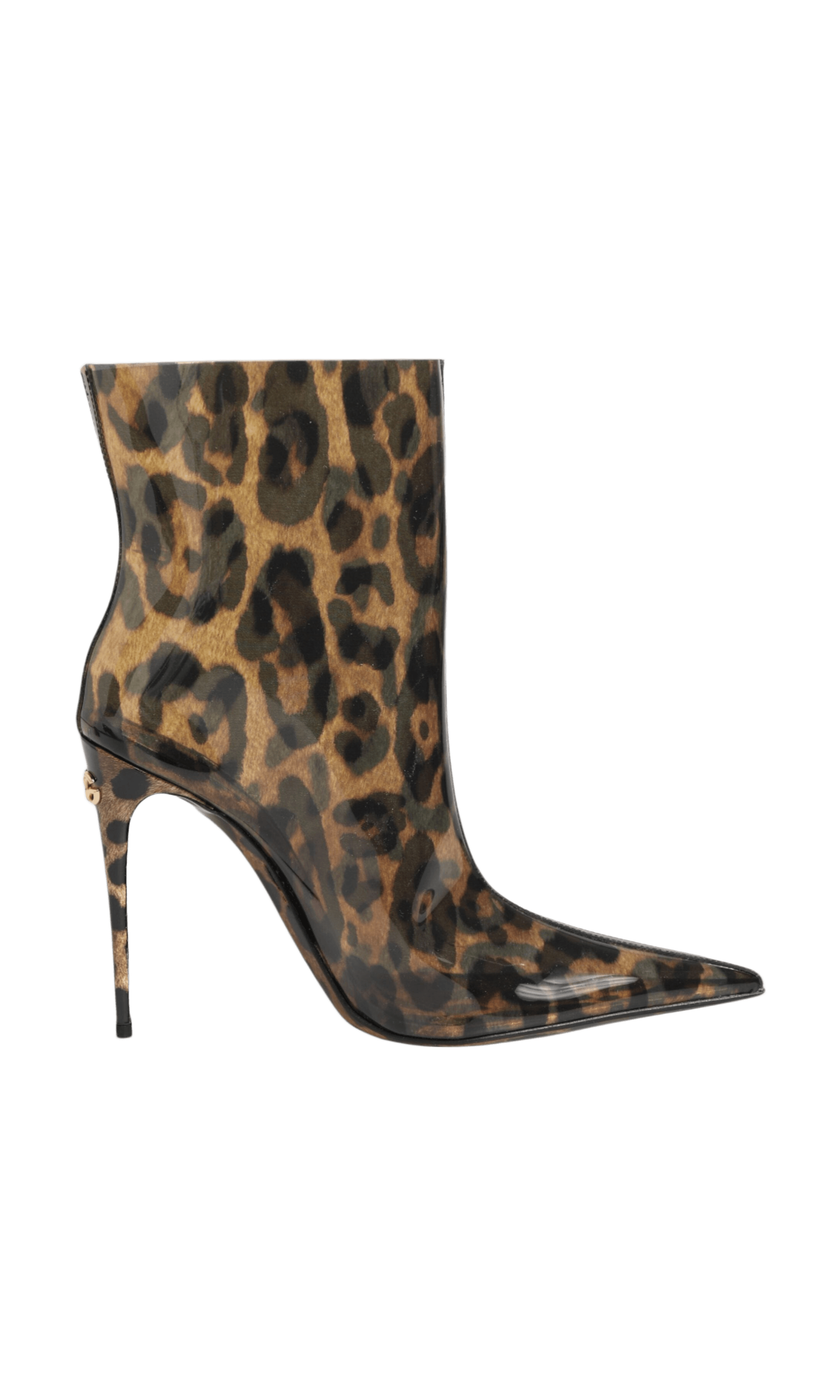 Dolce & Gabbana Leopard Print Pvc Pointed Toe Boots Shoes Glam Steals