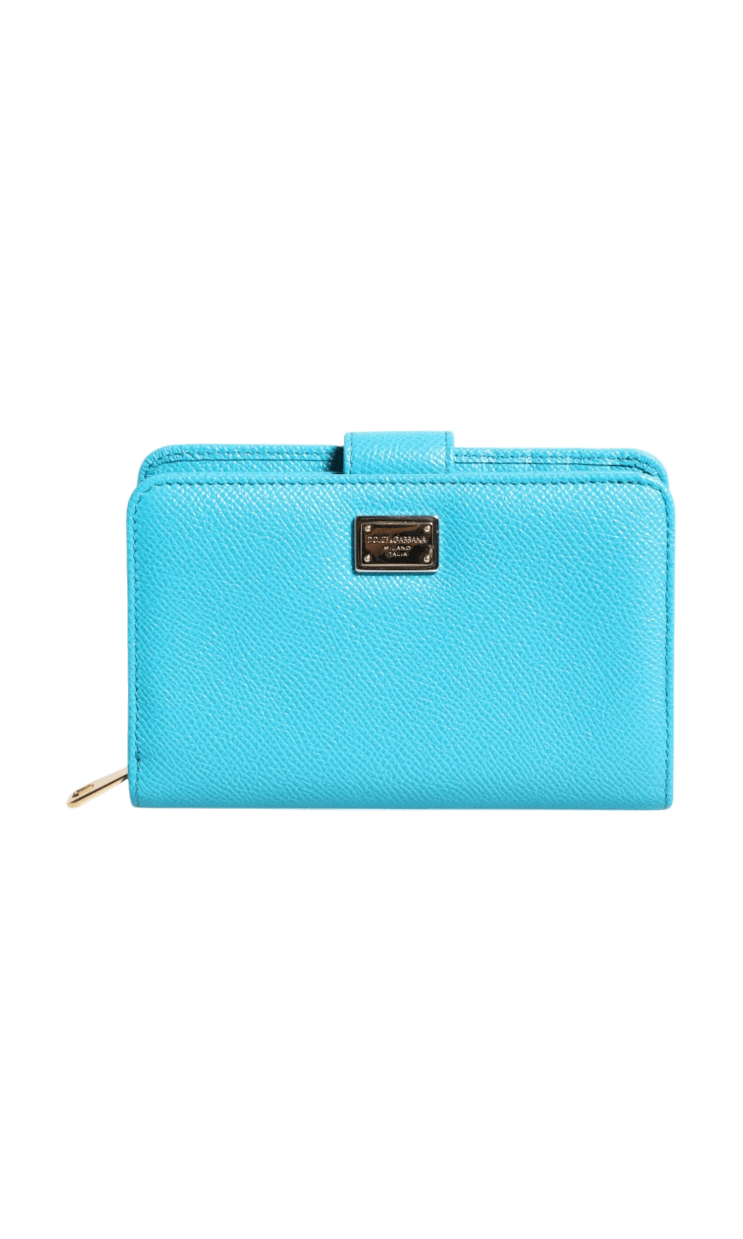 Dolce & Gabbana Light Blue Leather Bifold Continental Clutch Wallet Glam Steals