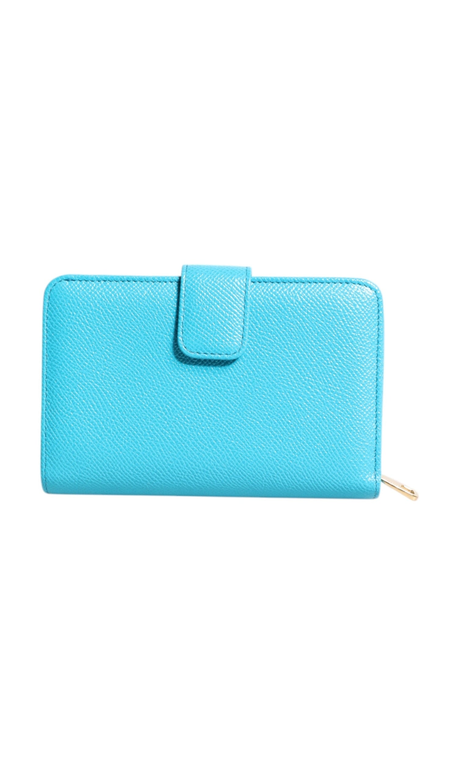 Dolce & Gabbana Light Blue Leather Bifold Continental Clutch Wallet Glam Steals